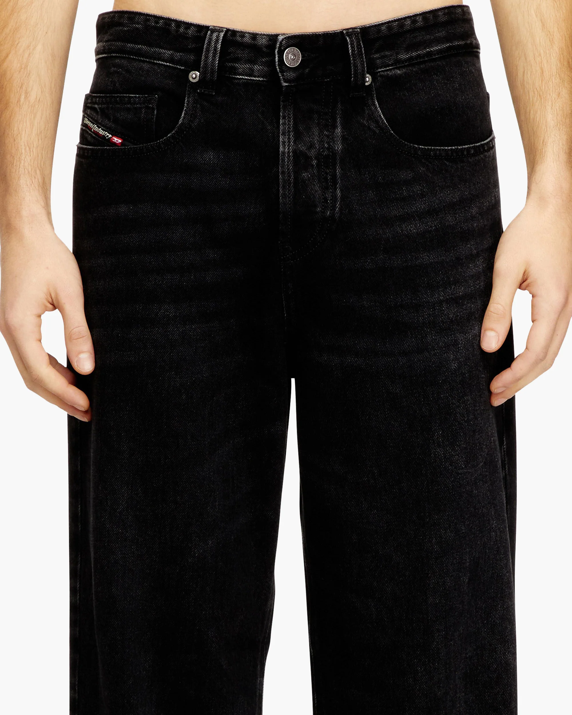Diesel 2001 D-Macro Relaxed Wide Leg Mens Jeans - 09P09 / Black - Image 3