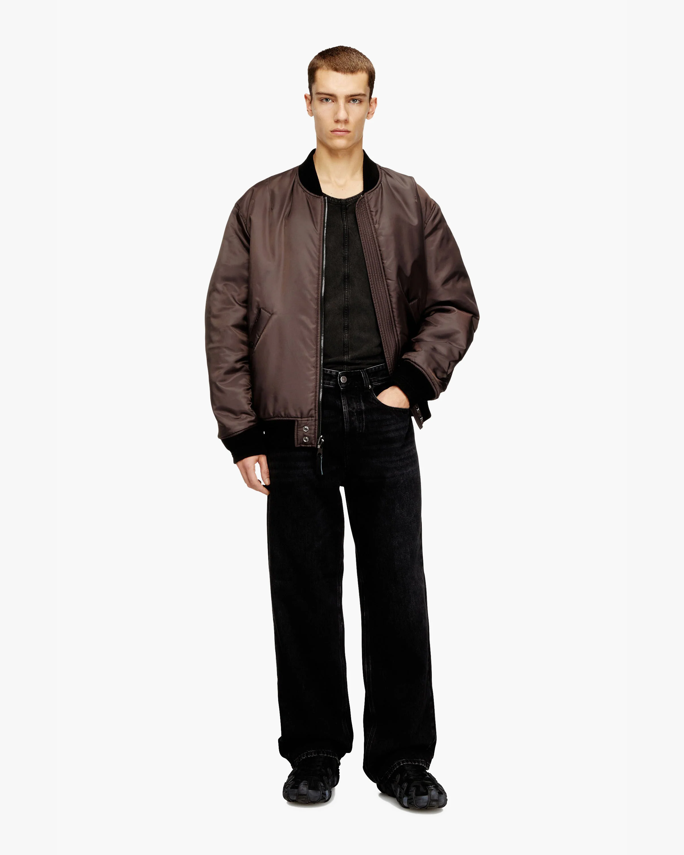 Diesel 2001 D-Macro Relaxed Wide Leg Mens Jeans - 09P09 / Black - Image 4