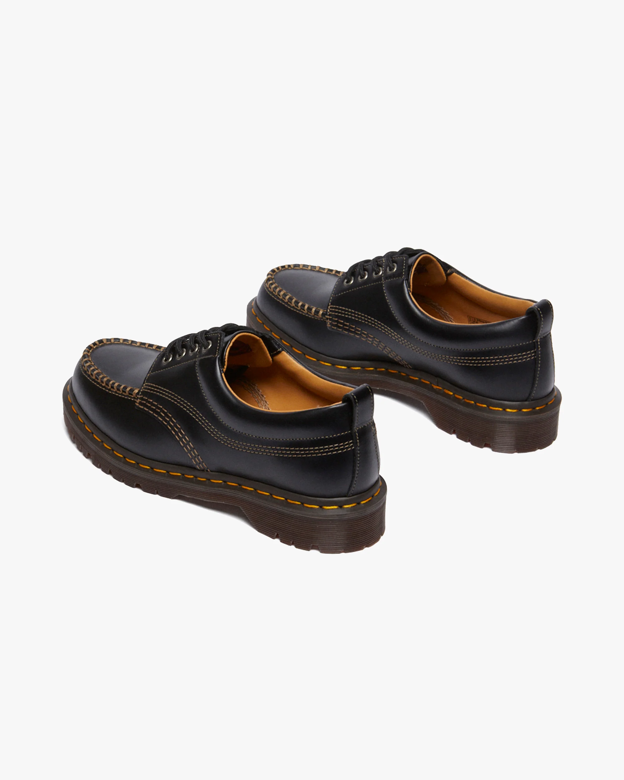 Dr Martens Archive Lowell 4-Eye Moc Toe Shoe - Black Analine Leather - Image 6
