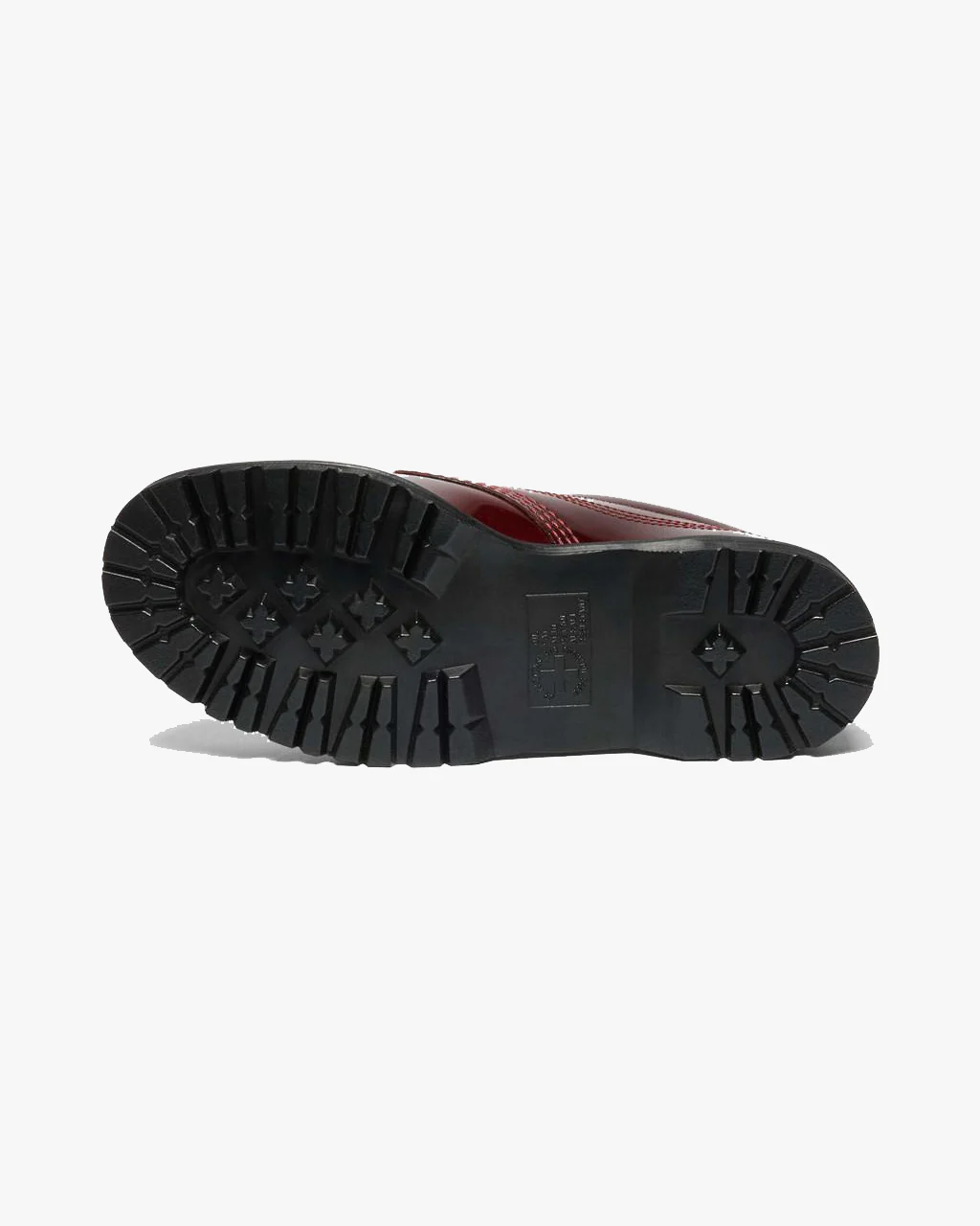 Dr Martens Archive Lowell 4-Eye Moc Toe Shoe - Cherry Red Laquered Leather - Image 10