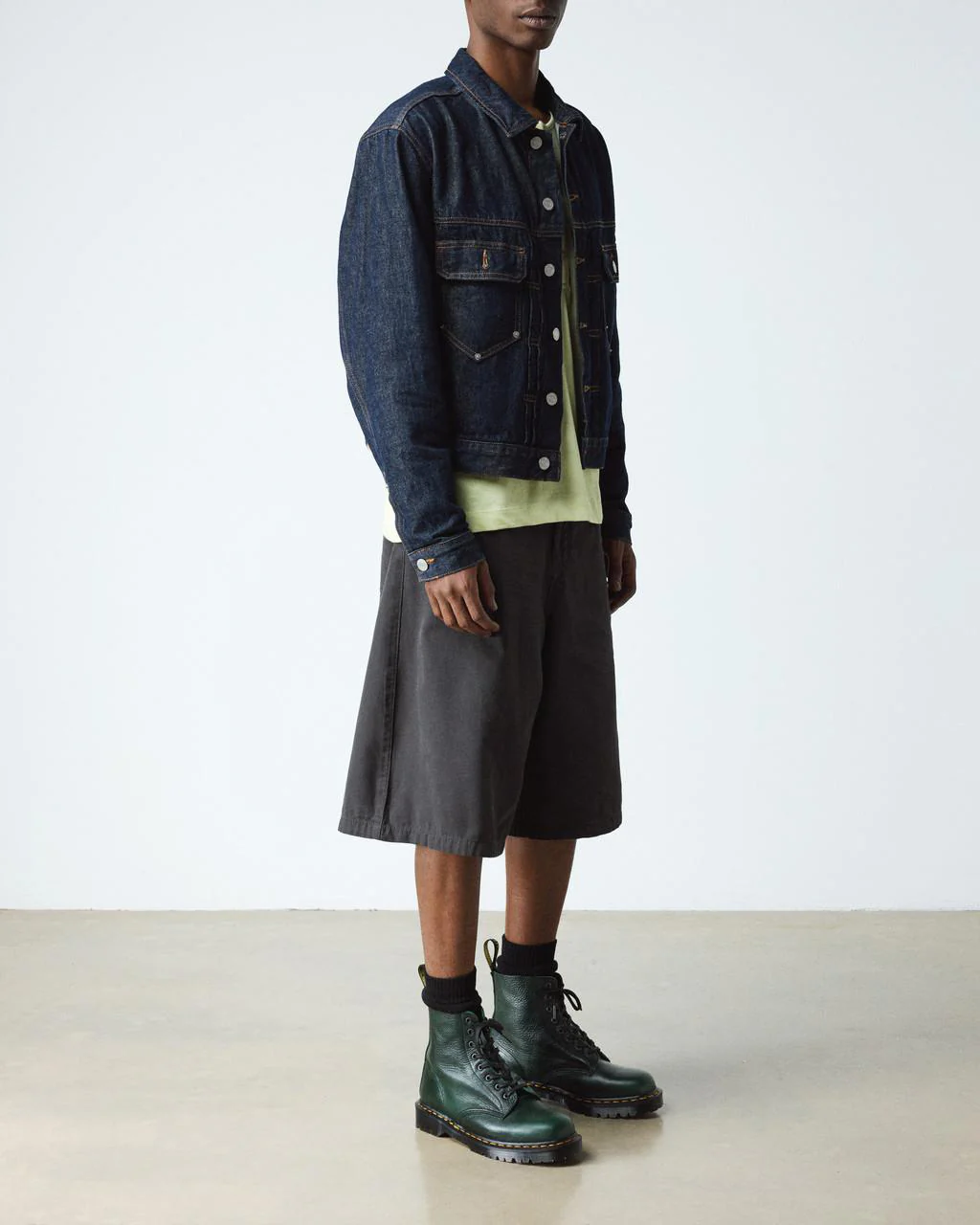 Dr Martens Made In England 1460 Pascal Boots - Green Buckingham - Image 3