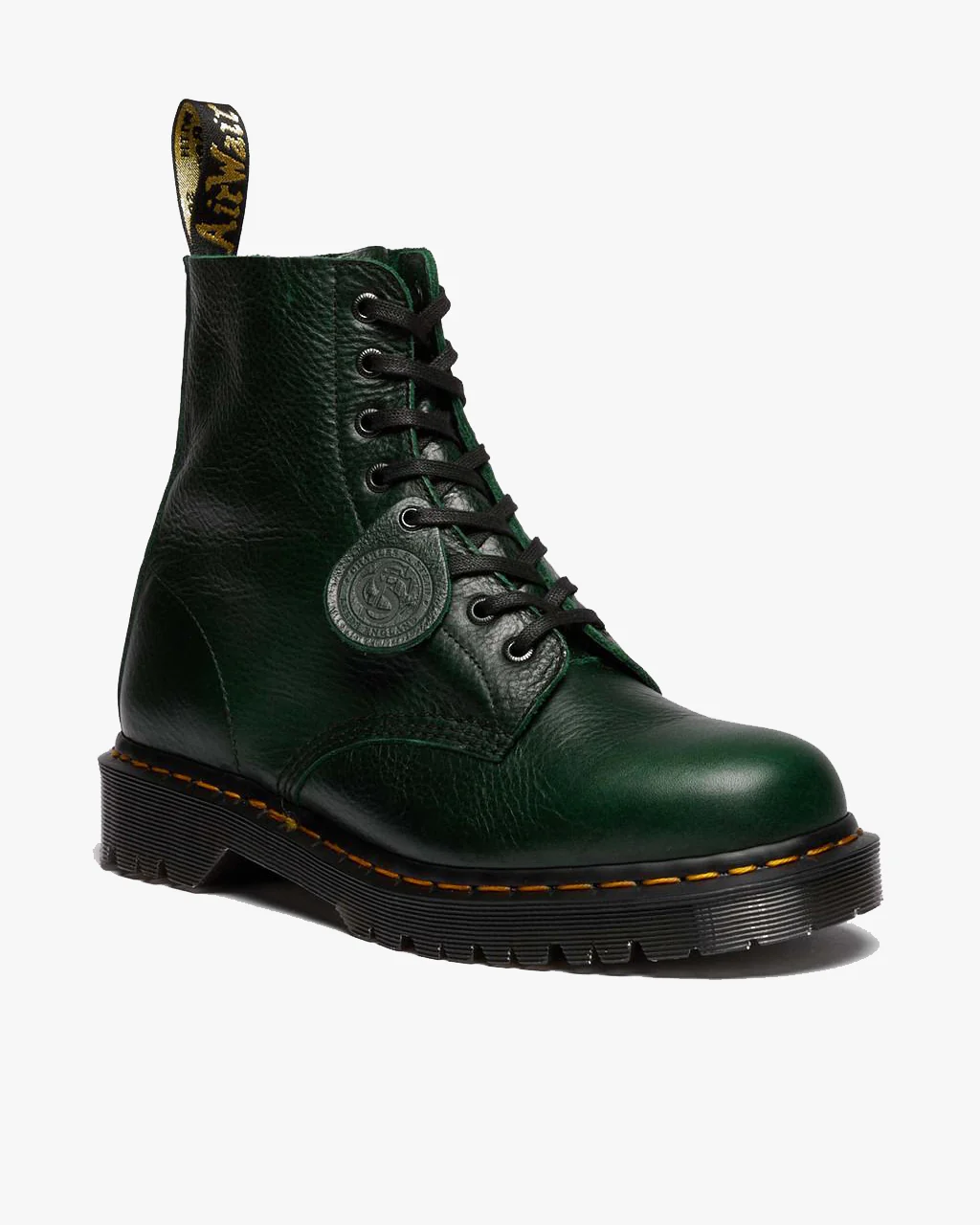 Dr Martens Made In England 1460 Pascal Boots - Green Buckingham - Image 4