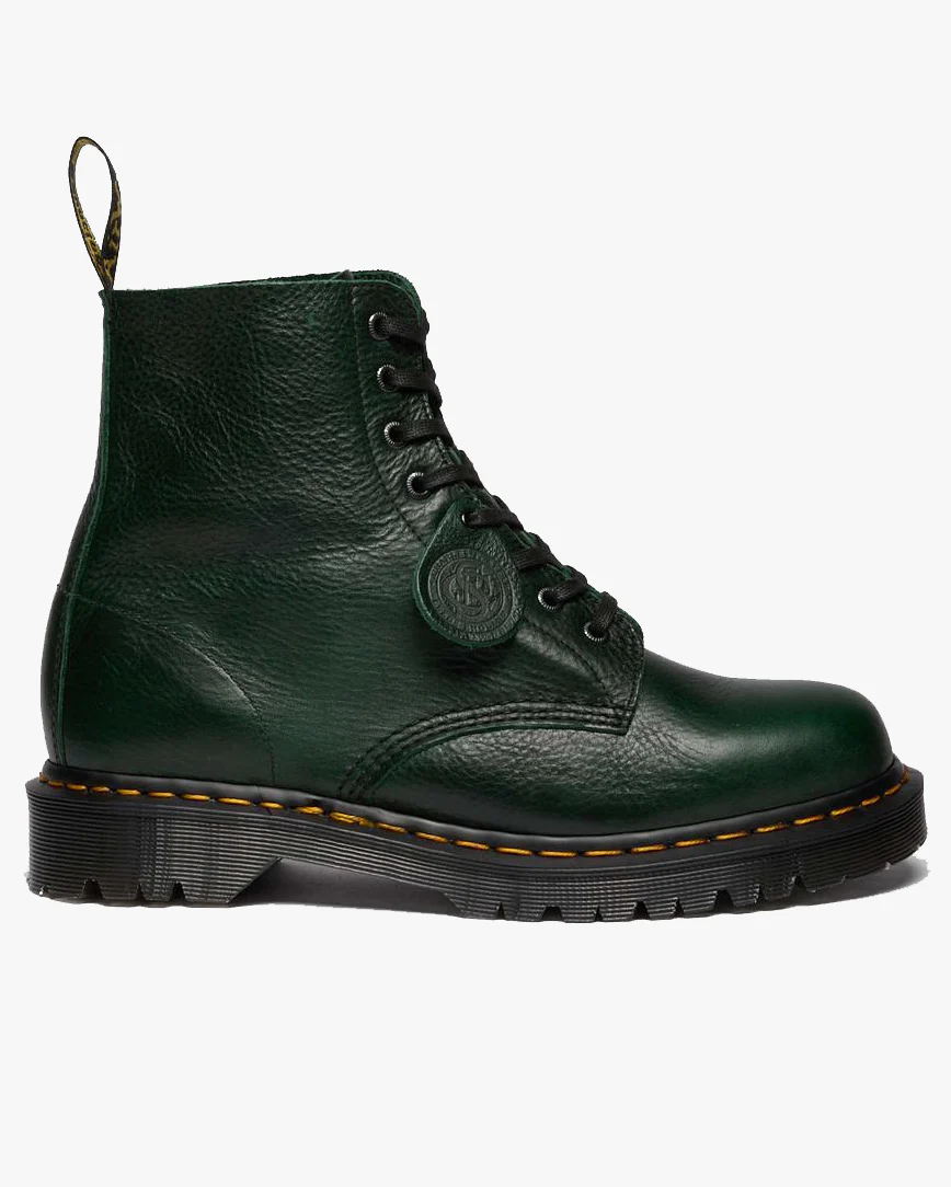 Dr Martens Made In England 1460 Pascal Boots - Green Buckingham - Image 7