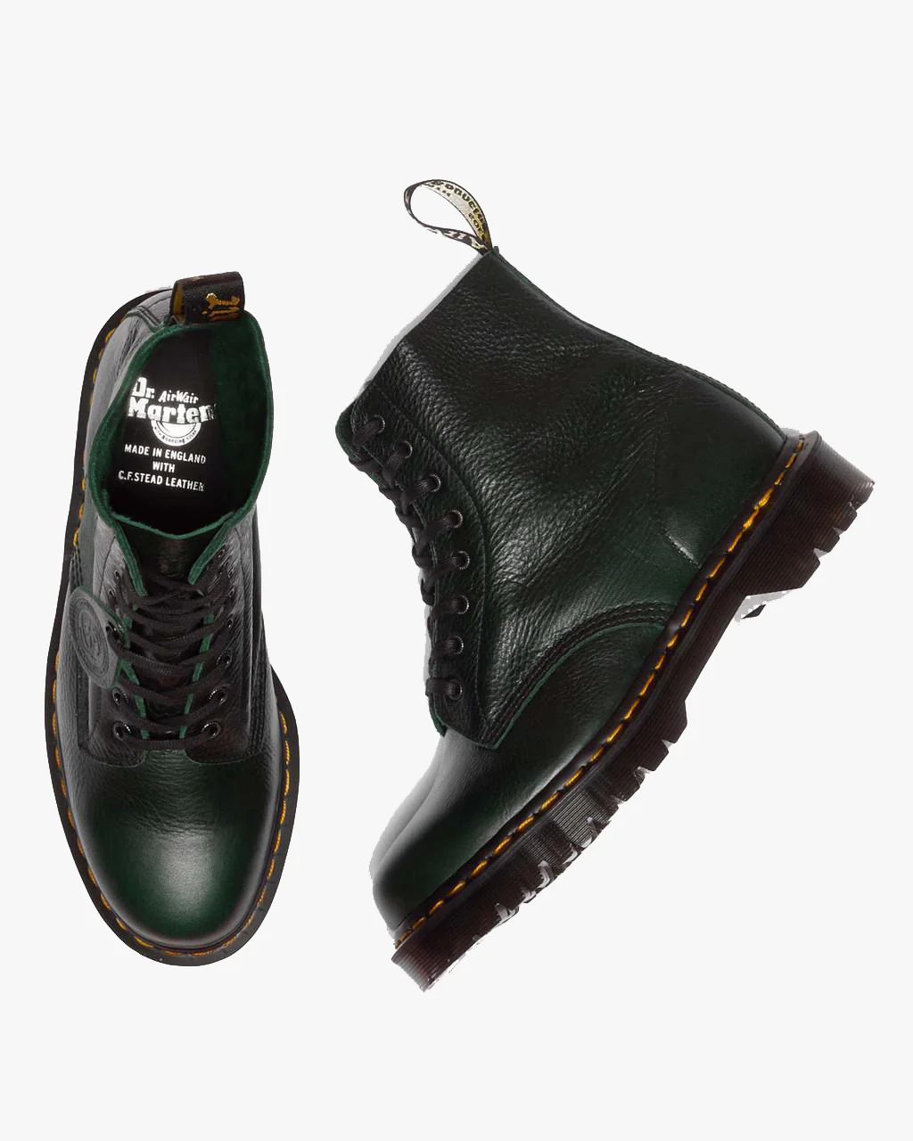 Dr Martens Made In England 1460 Pascal Boots - Green Buckingham - Image 8