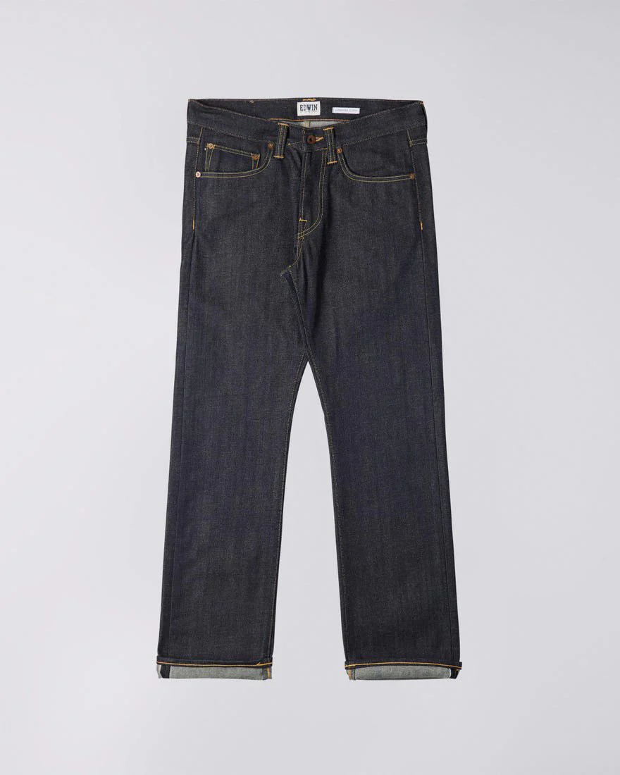 Edwin ED-47 Regular Fit Mens Jeans - 14oz Red Listed Selvage Denim / Blue Unwashed - Image 5