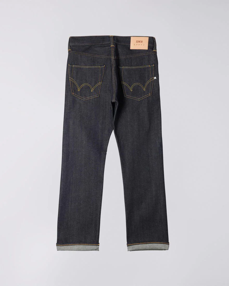 Edwin ED-47 Regular Fit Mens Jeans - 14oz Red Listed Selvage Denim / Blue Unwashed - Image 6