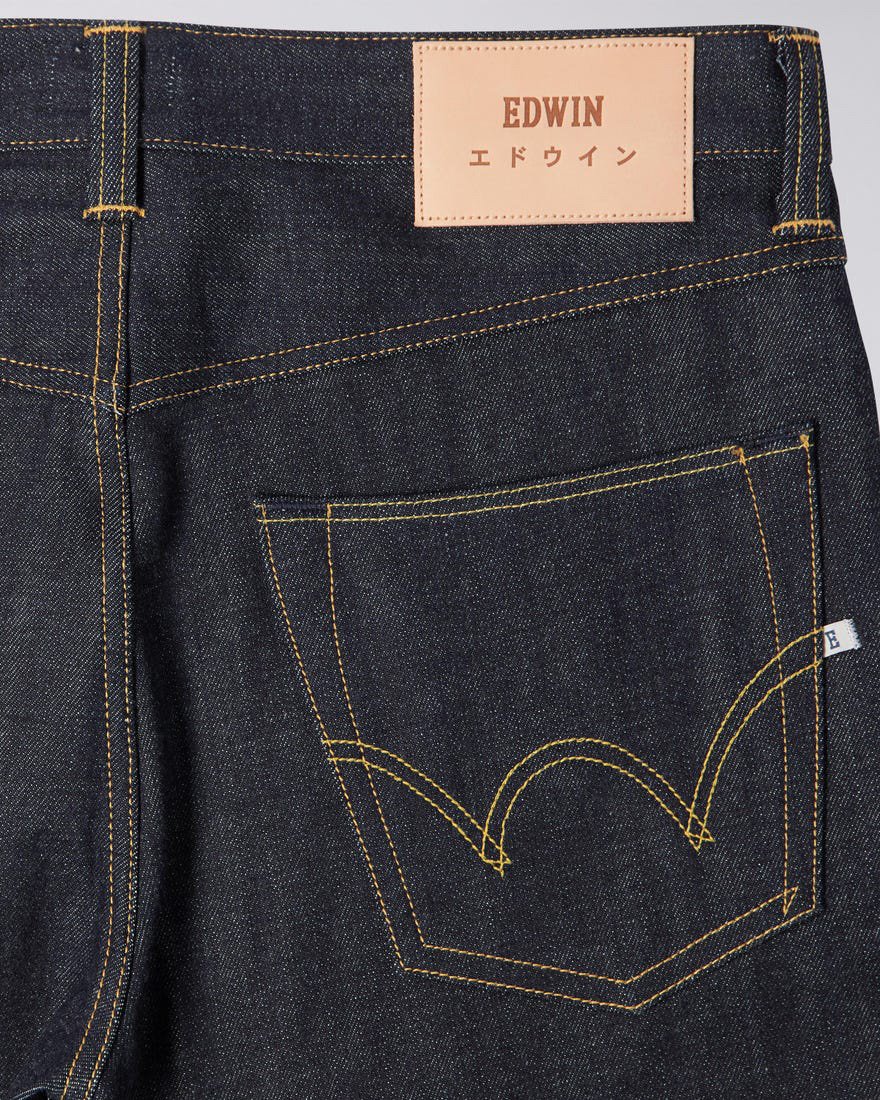 Edwin ED-47 Regular Fit Mens Jeans - 14oz Red Listed Selvage Denim / Blue Unwashed - Image 8