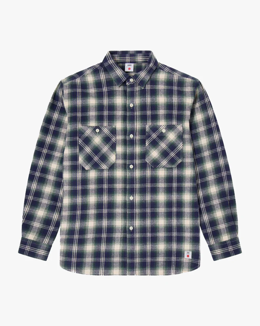 Edwin L/S Work Shirt - Navy / Green