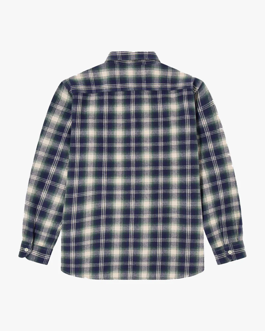Edwin L/S Work Shirt - Navy / Green - Image 9