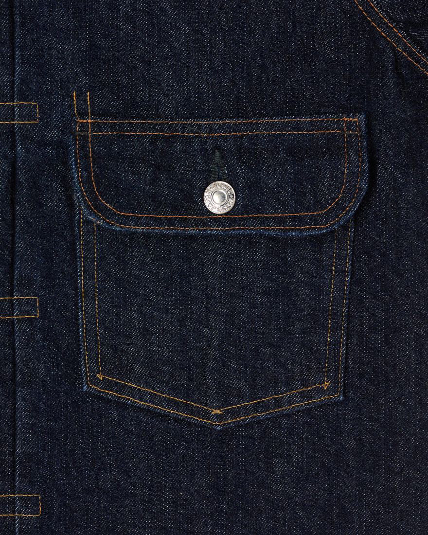 Edwin Made In Japan Denim Jacket - 14oz Kurabo Recycled Red Selvage Denim / Blue Rinsed - Image 5
