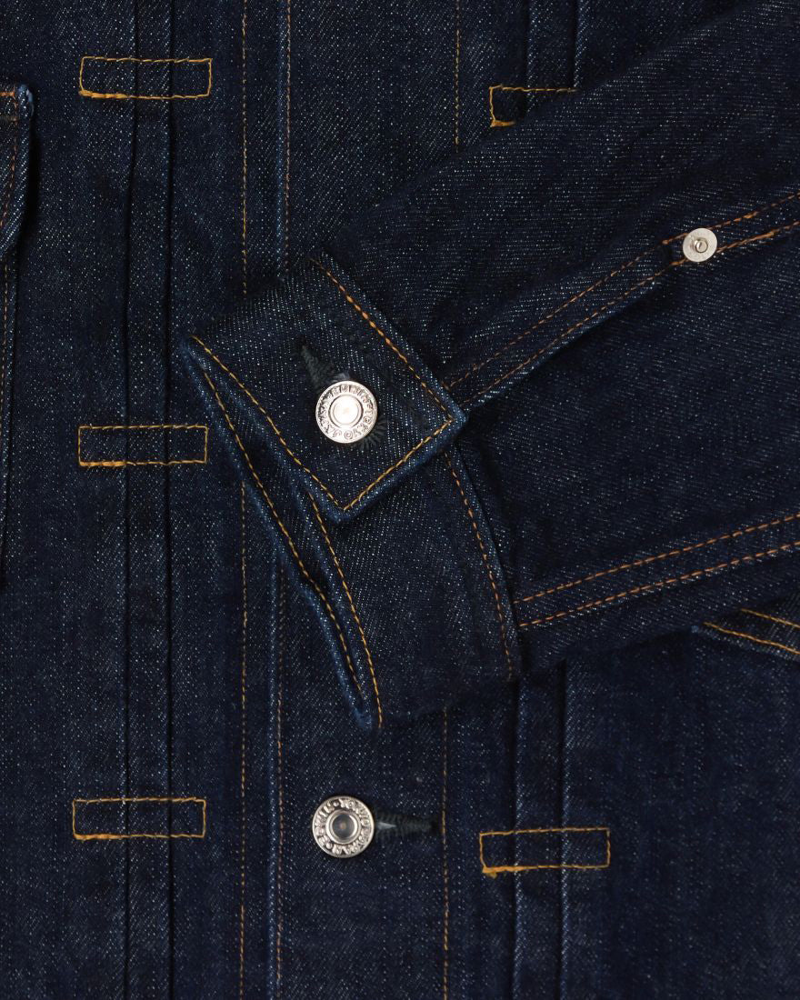 Edwin Made In Japan Denim Jacket - 14oz Kurabo Recycled Red Selvage Denim / Blue Rinsed - Image 6