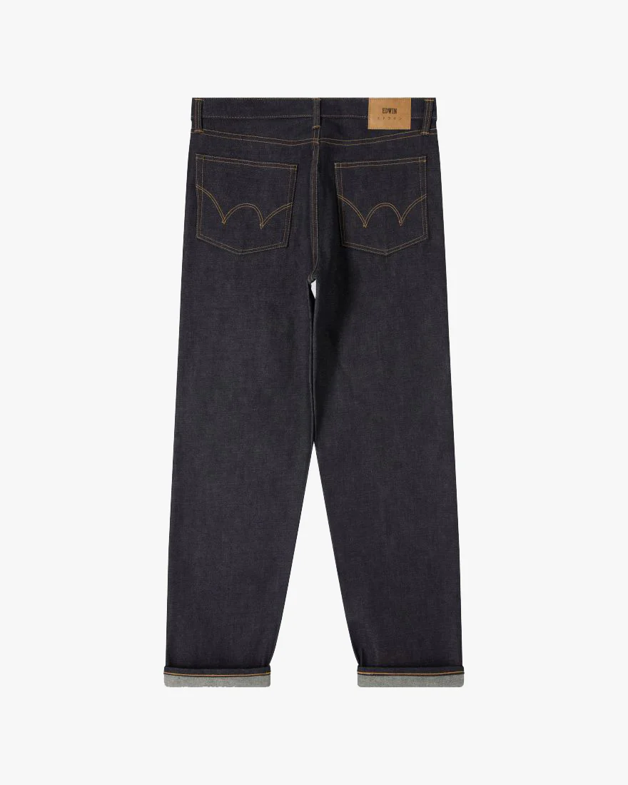 Edwin Made In Japan Loose Fit Mens Jeans - 13.5oz Kaihara Pure Indigo Rainbow Selvage Denim / Blue Unwashed - Image 4