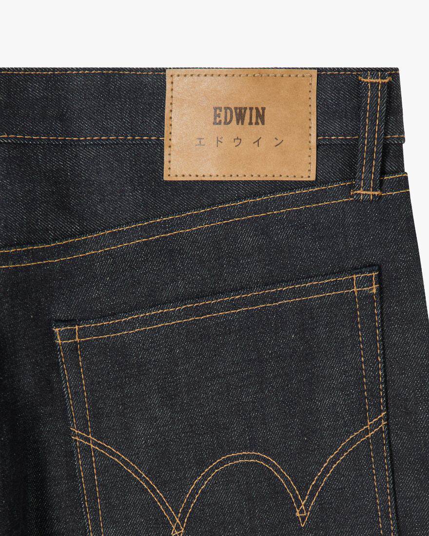 Edwin Made In Japan Loose Fit Mens Jeans - 13.5oz Kaihara Pure Indigo Rainbow Selvage Denim / Blue Unwashed - Image 7