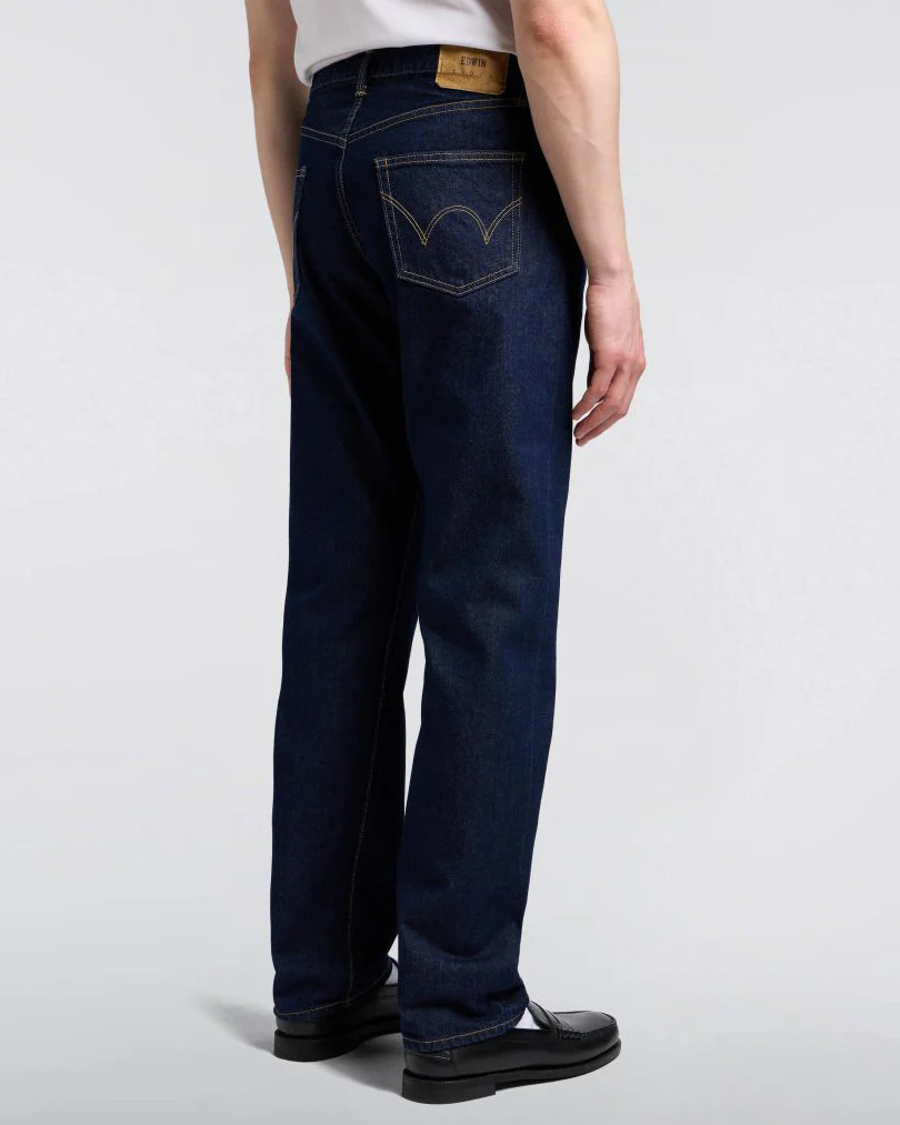 Edwin Made in Japan Regular Straight Mens Jeans - 12.5oz Kaihara Pure Indigo Openend Denim / Blue Rinsed - Image 2