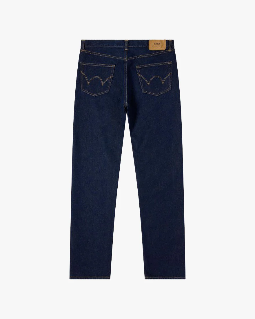 Edwin Made in Japan Regular Straight Mens Jeans - 12.5oz Kaihara Pure Indigo Openend Denim / Blue Rinsed - Image 5