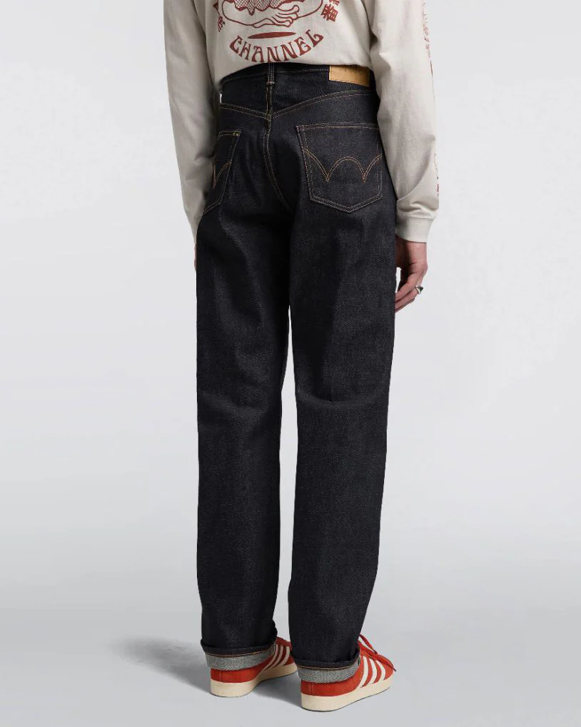 Edwin Made In Japan Regular Straight Mens Jeans - 13.5oz Kaihara Dark Pure Indigo Rainbow Selvage Denim / Blue Unwashed - Image 3