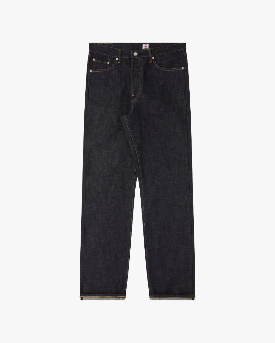 Edwin Made In Japan Regular Straight Mens Jeans - 13.5oz Kaihara Dark Pure Indigo Rainbow Selvage Denim / Blue Unwashed - Image 4