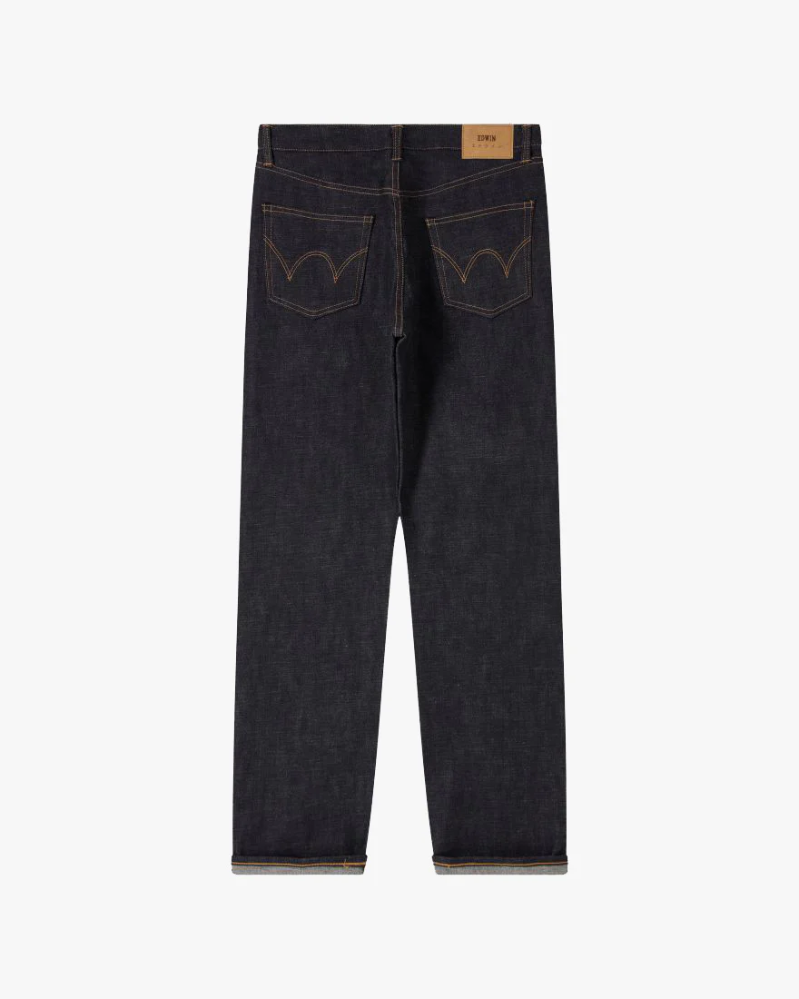 Edwin Made In Japan Regular Straight Mens Jeans - 13.5oz Kaihara Dark Pure Indigo Rainbow Selvage Denim / Blue Unwashed - Image 5