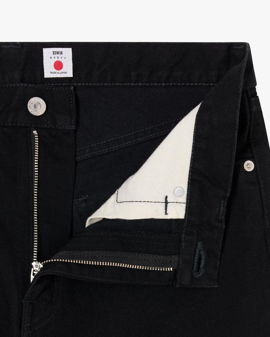 Edwin Made In Japan Regular Straight Mens Jeans - 13oz Kaihara Right Hand Denim / Black Unwashed - Image 6