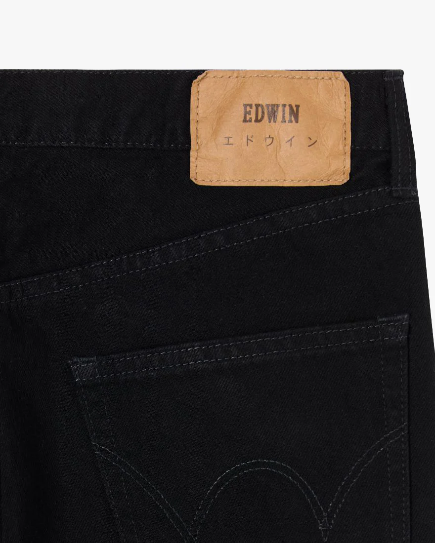 Edwin Made In Japan Regular Straight Mens Jeans - 13oz Kaihara Right Hand Denim / Black Unwashed - Image 8