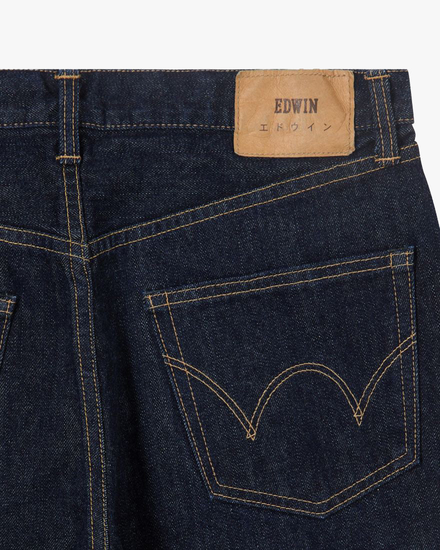 Edwin Made In Japan Regular Straight Mens Jeans - 14oz Kurabo Recycled Red Selvage Denim / Blue Rinsed - Image 5