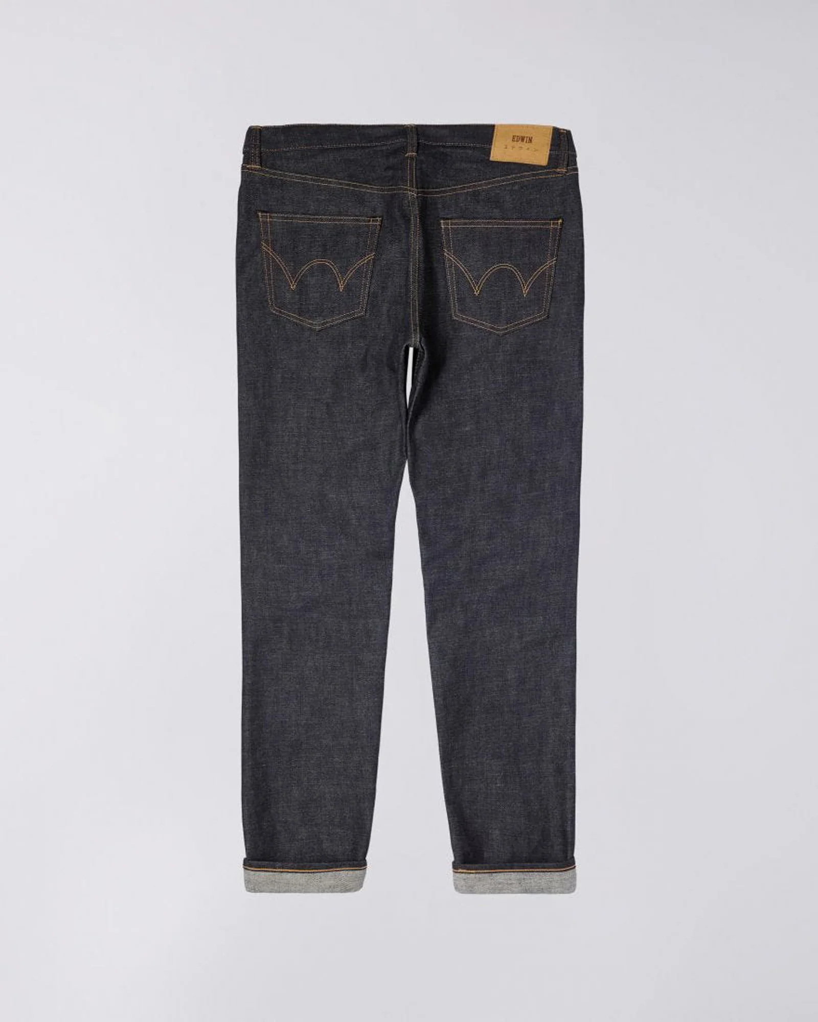 Edwin Made In Japan Regular Tapered Mens Jeans - 13.5oz Kaihara Dark Pure Indigo Rainbow Selvage Denim / Blue Unwashed - Image 9