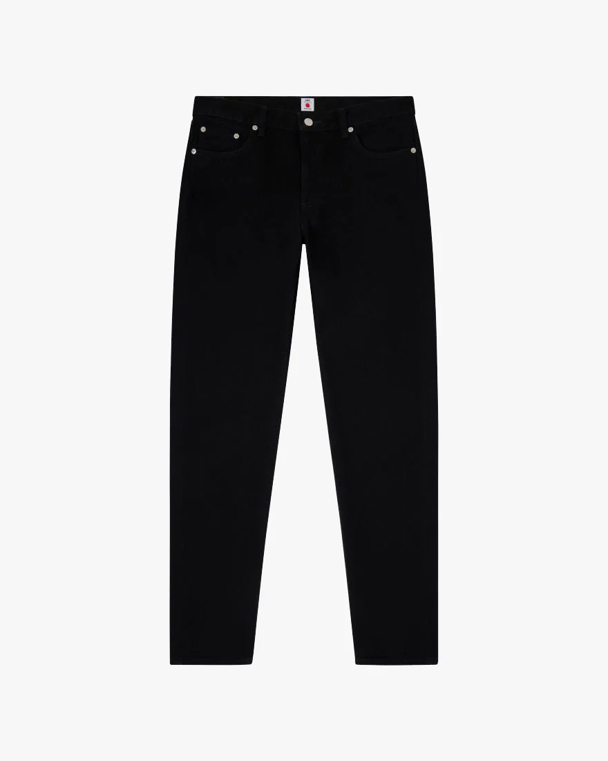 Edwin Made In Japan Regular Tapered Mens Jeans - 13oz Kaihara Right Hand Denim / Black Unwashed - Image 6