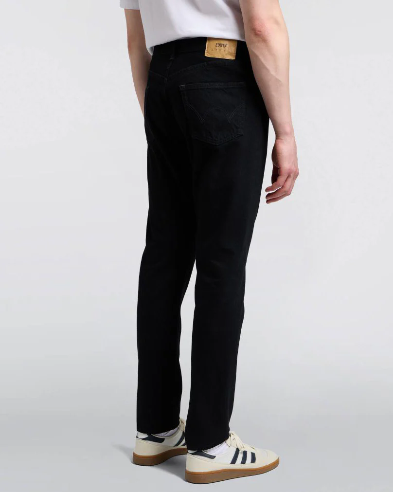 Edwin Made In Japan Slim Tapered Mens Jeans - 13oz Kaihara Right Hand Denim / Black Unwashed - Image 3