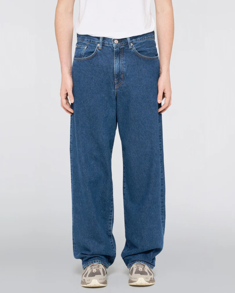Edwin Made in Japan Wide Pant Loose Mens Jeans - 12.5oz Kaihara Pure Indigo Opened Denim / Blue Mid Used