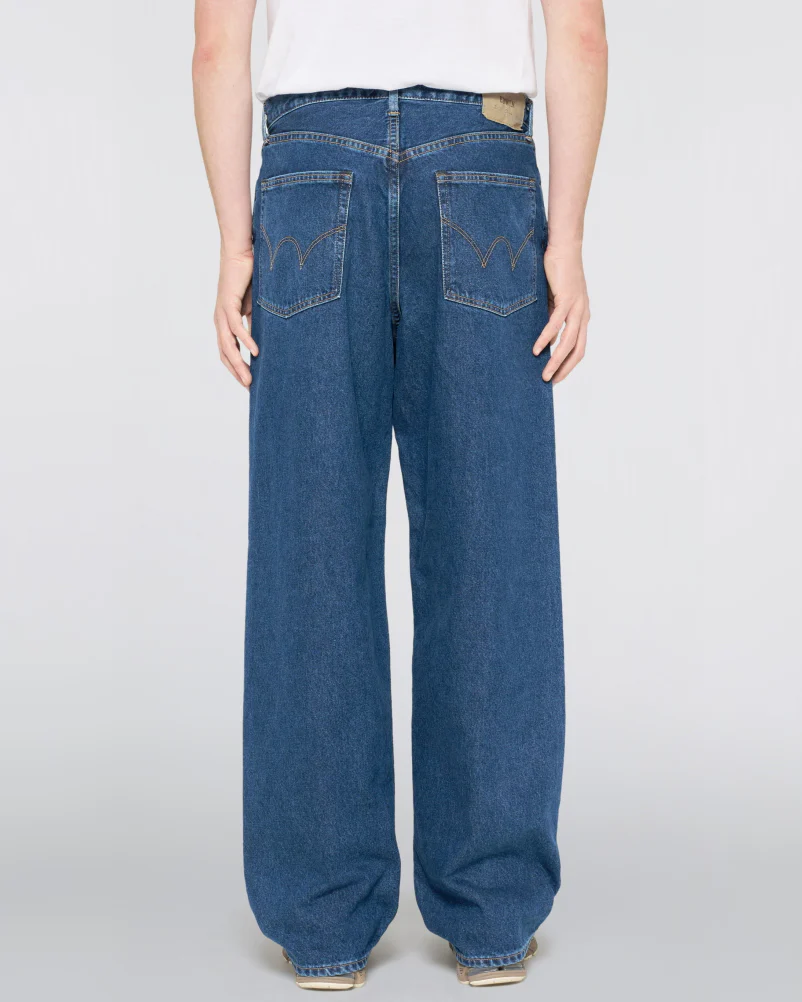 Edwin Made in Japan Wide Pant Loose Mens Jeans - 12.5oz Kaihara Pure Indigo Opened Denim / Blue Mid Used - Image 2