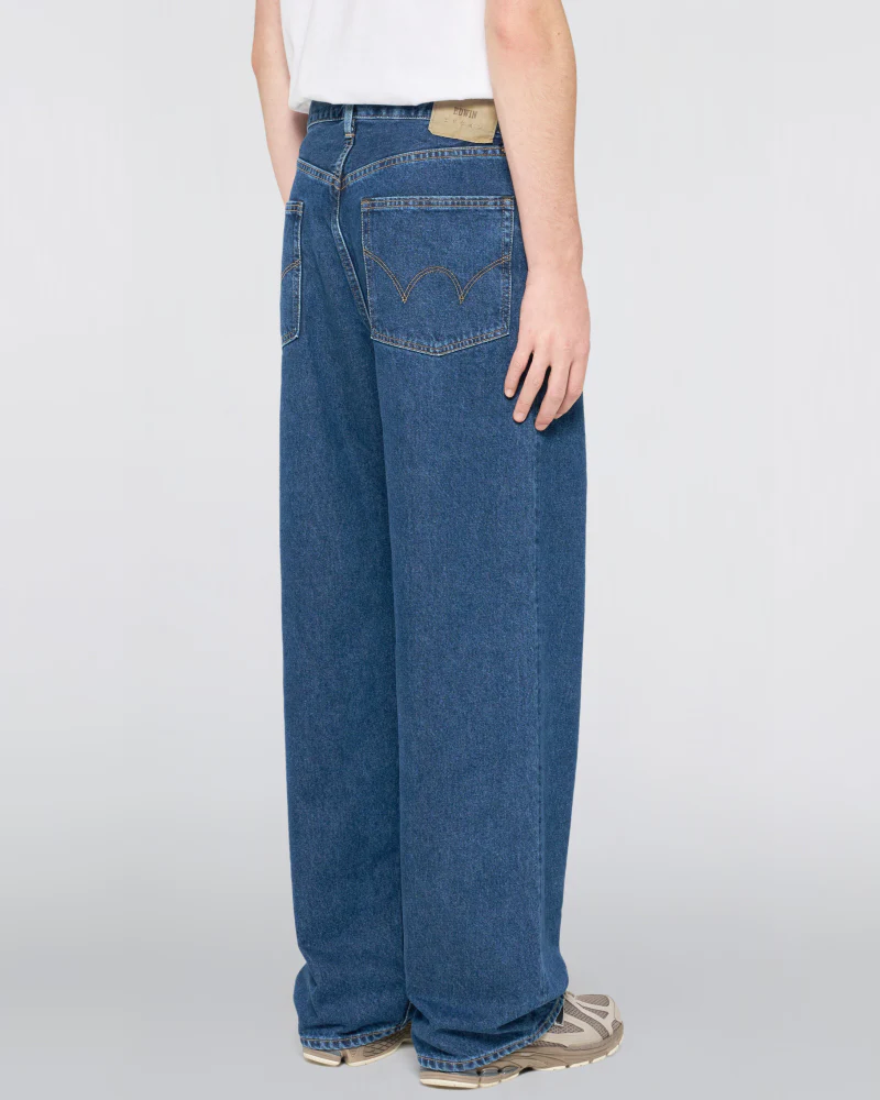 Edwin Made in Japan Wide Pant Loose Mens Jeans - 12.5oz Kaihara Pure Indigo Opened Denim / Blue Mid Used - Image 3