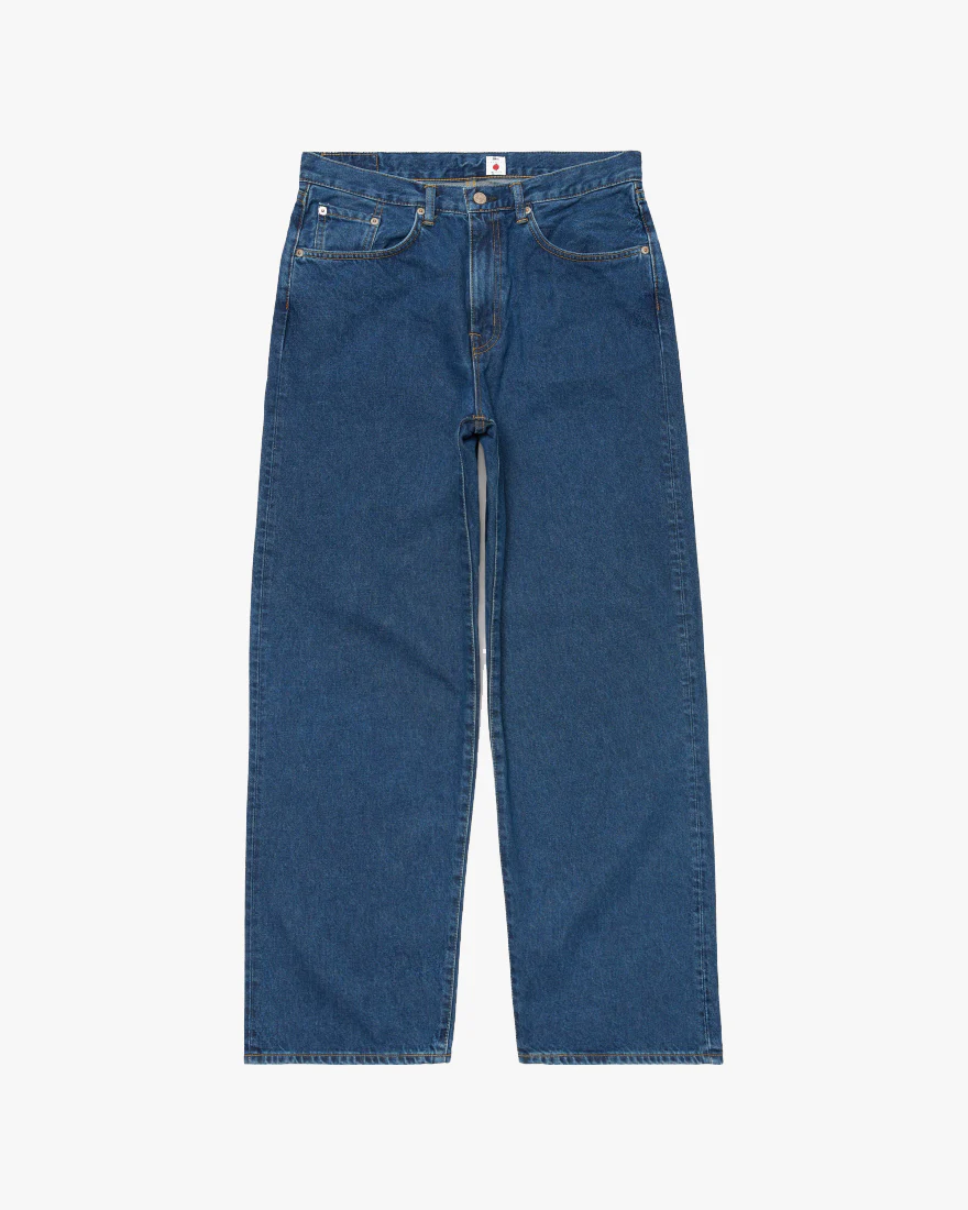 Edwin Made in Japan Wide Pant Loose Mens Jeans - 12.5oz Kaihara Pure Indigo Opened Denim / Blue Mid Used - Image 5