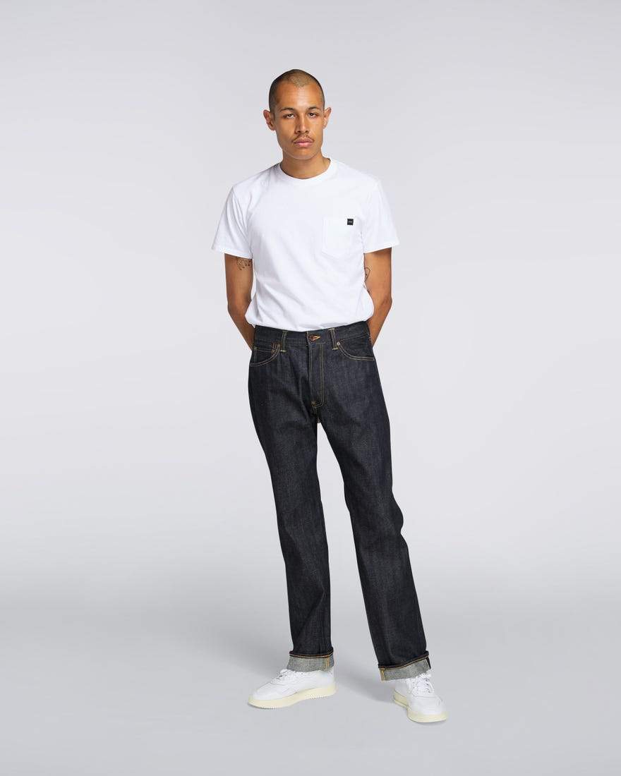 Edwin Nashville Loose Mens Jeans - 14oz Red Listed Selvage Denim / Blue Unwashed - Image 3
