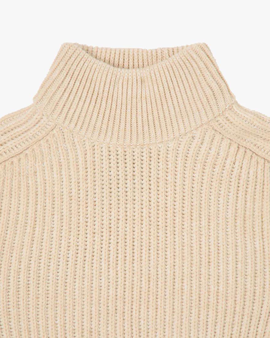 Edwin Roni High Collar Sweater - Beige - Image 3