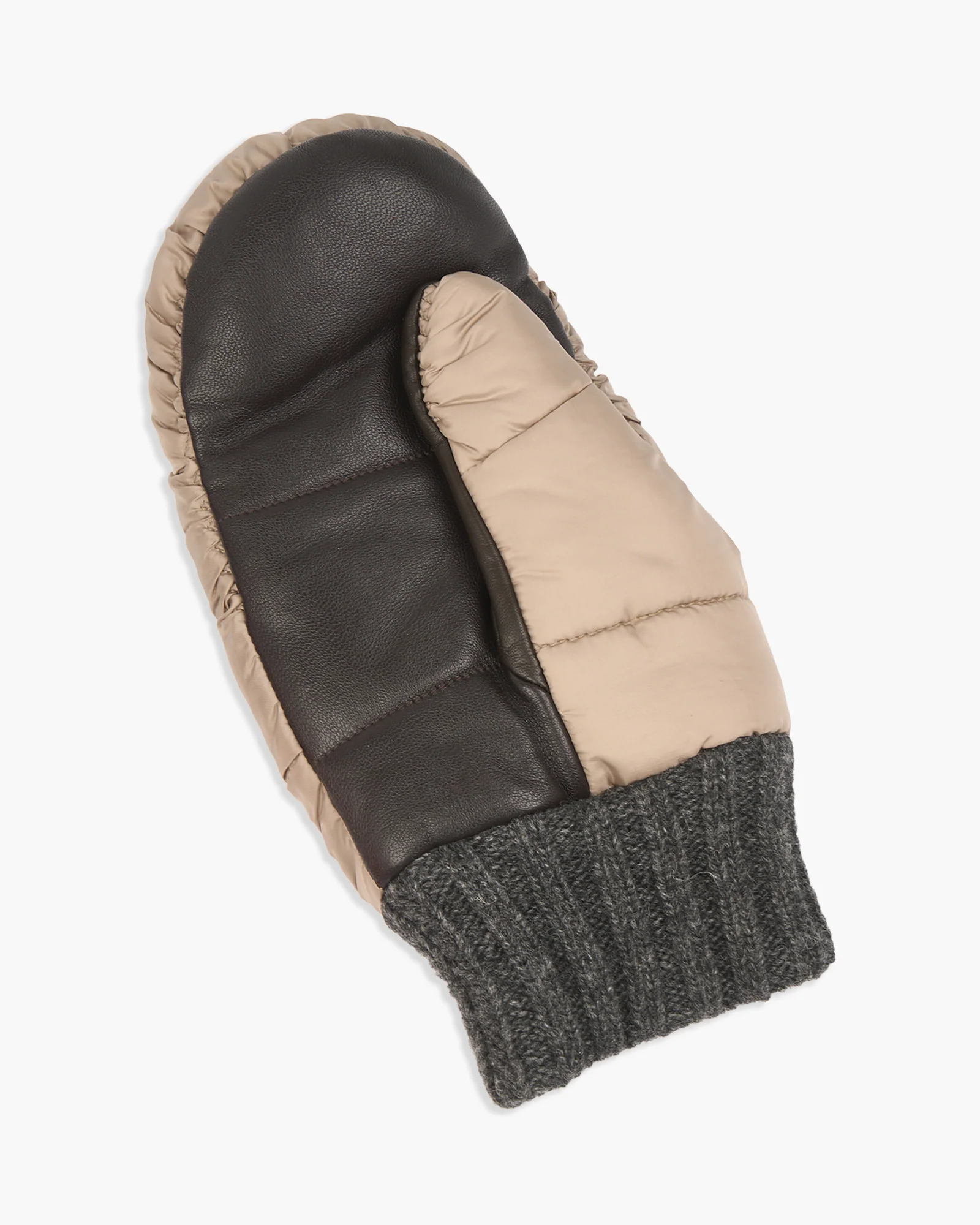 Elmer Caterpillar Sheepskin Palm Mittens - Beige - Image 4
