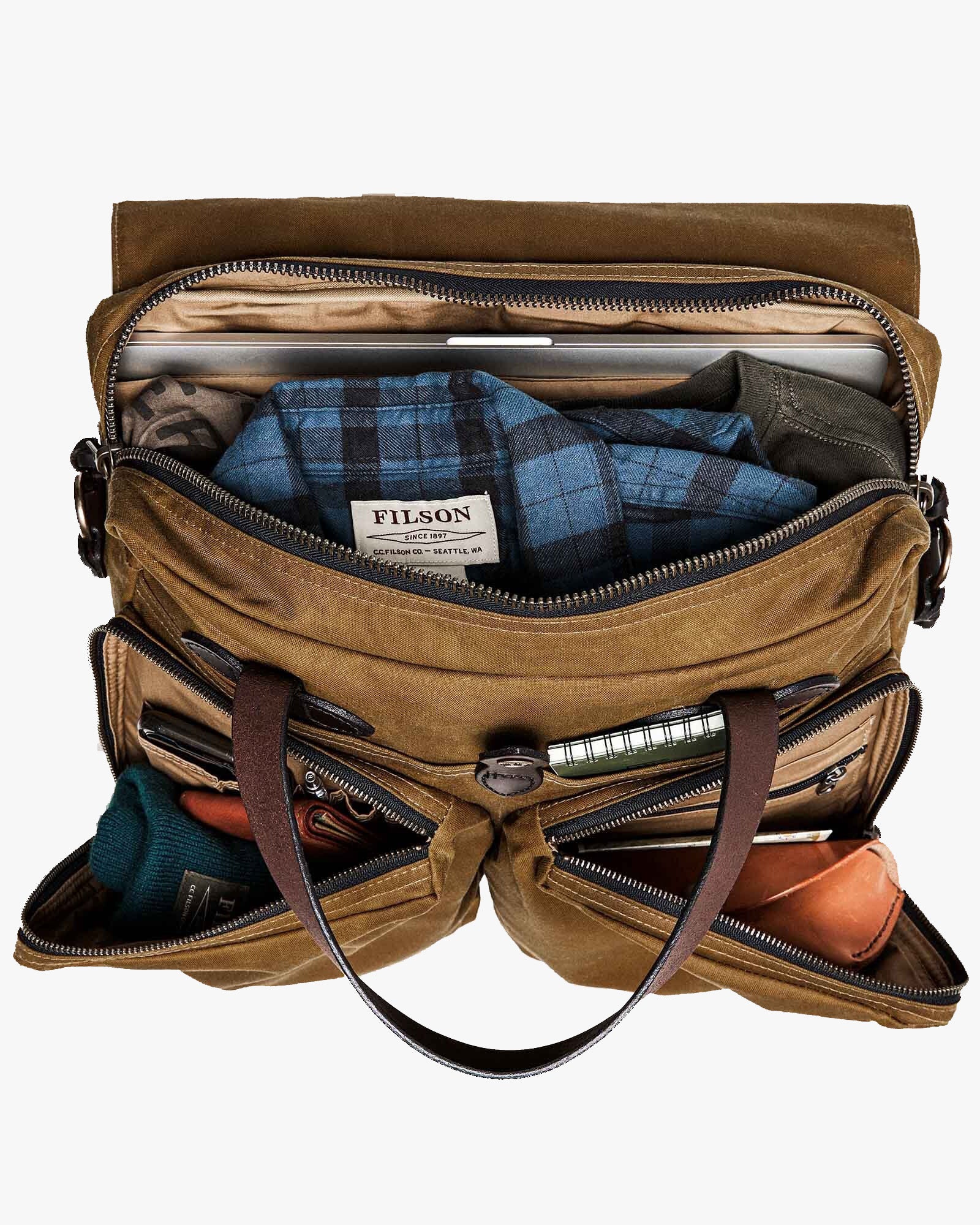 Filson 24 Hour Tin Briefcase - Dark Tan - Image 11