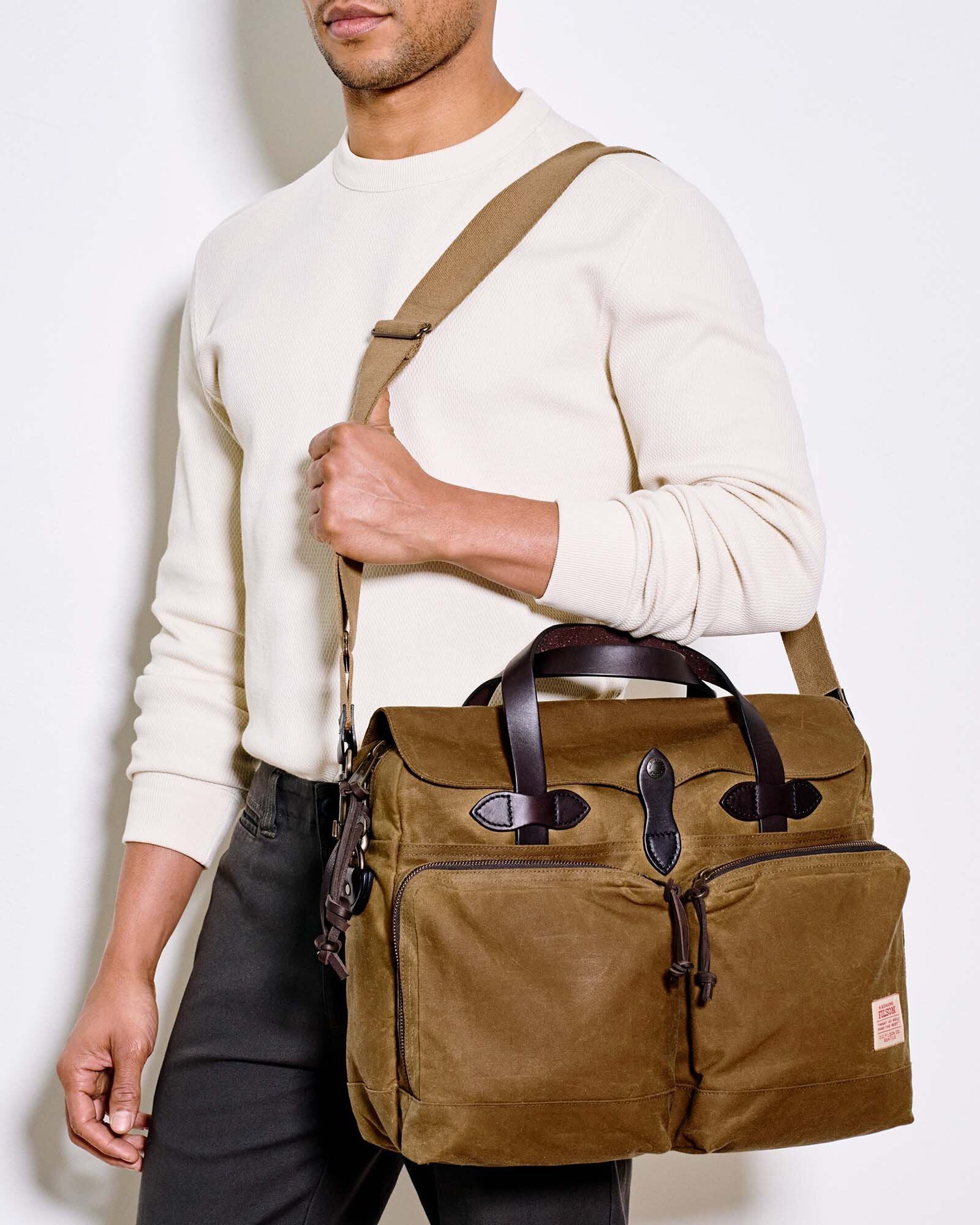 Filson 24 Hour Tin Briefcase - Dark Tan - Image 2