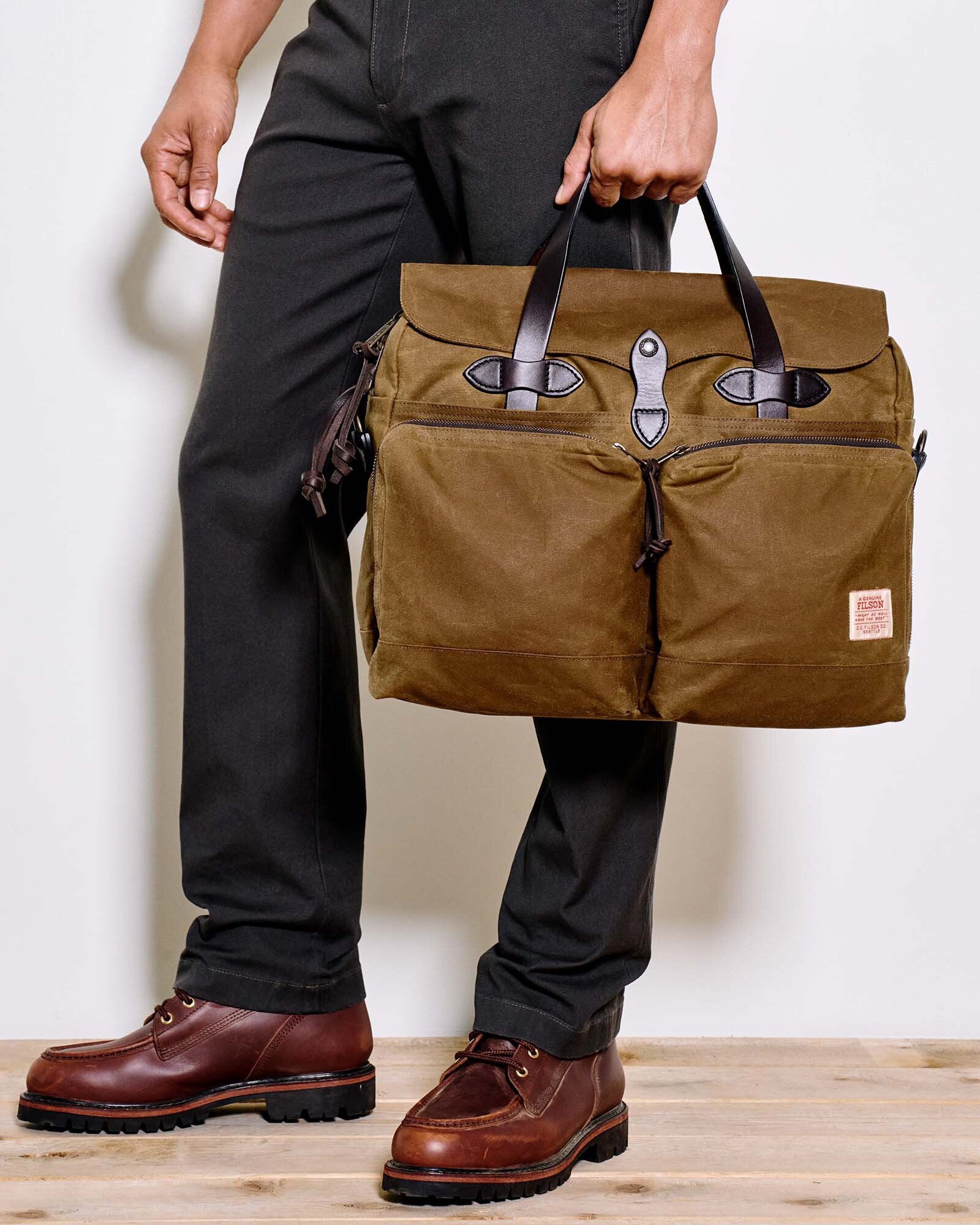 Filson 24 Hour Tin Briefcase - Dark Tan - Image 3