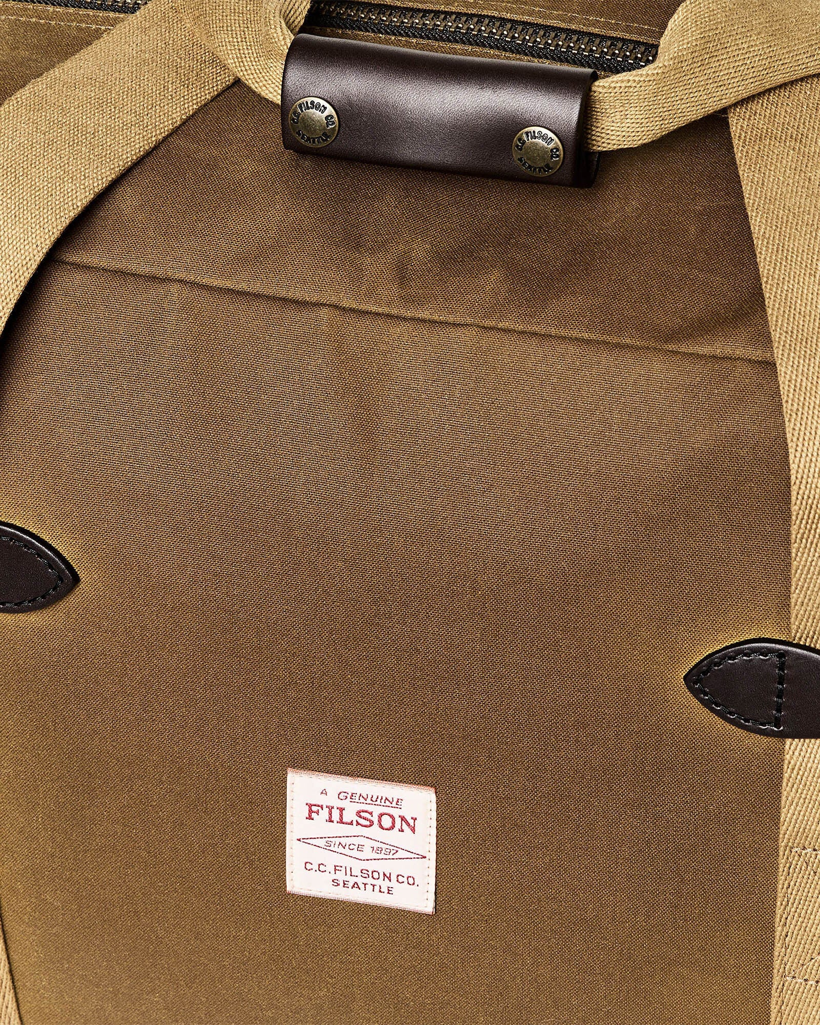 Filson Medium Tin Cloth Duffle Bag - Dark Tan - Image 2
