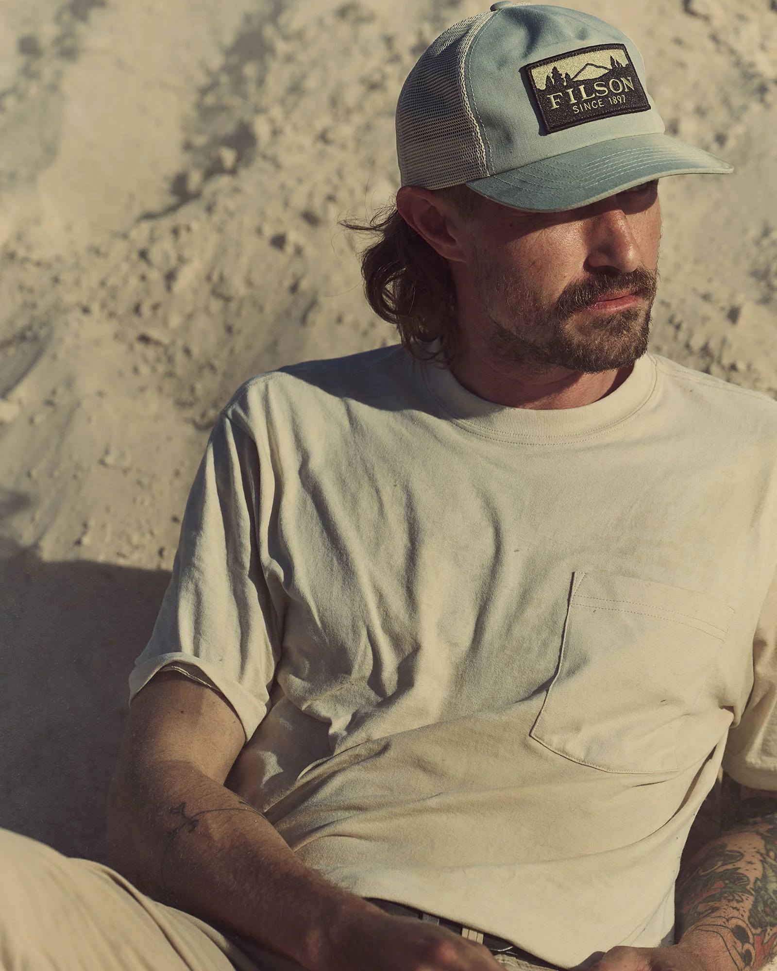 Filson Scenic Trucker Mesh Cap - Sage / Khaki - Image 2