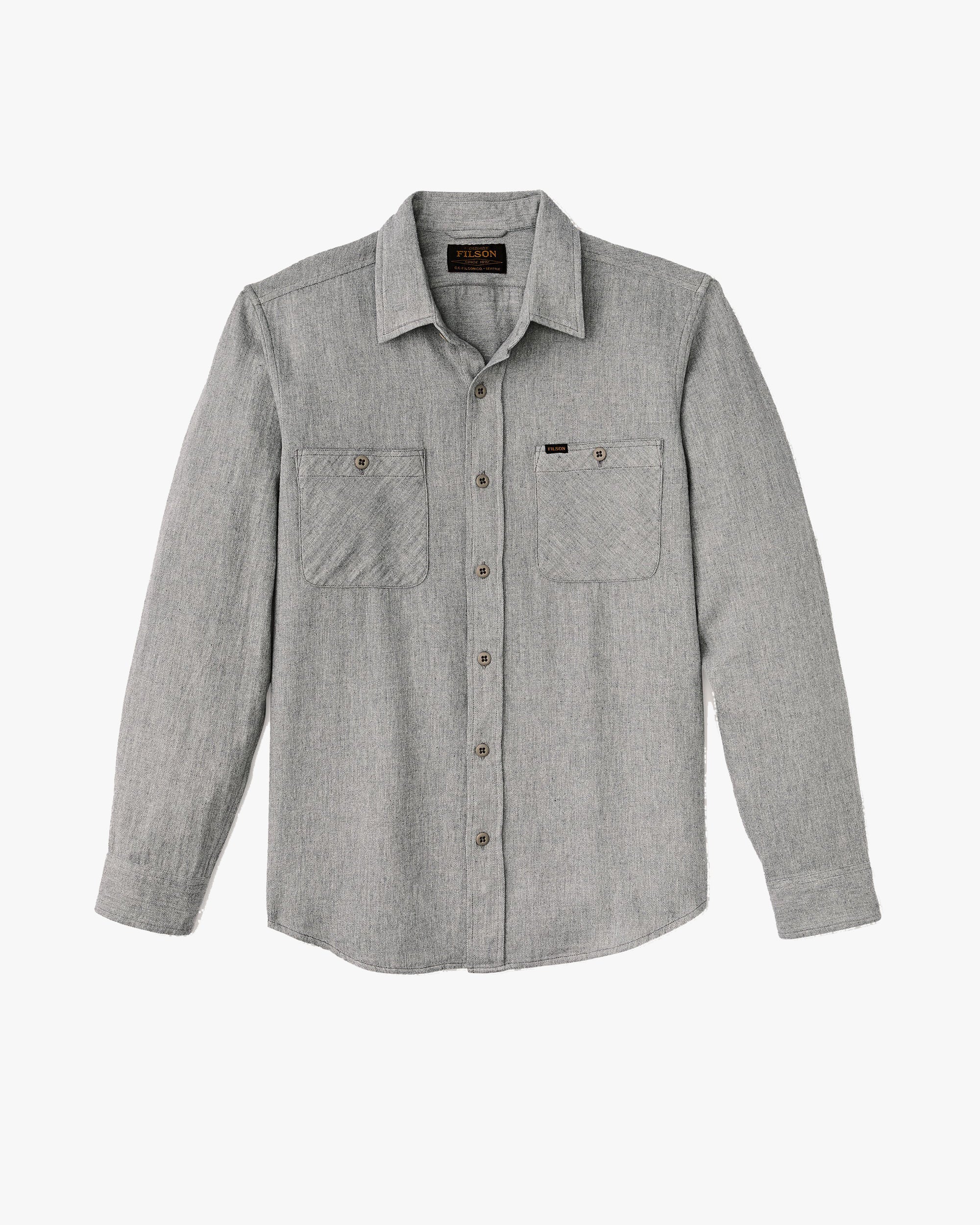 Filson The Rangeland Lightweight Flannel Shirt - Light Heather Grey