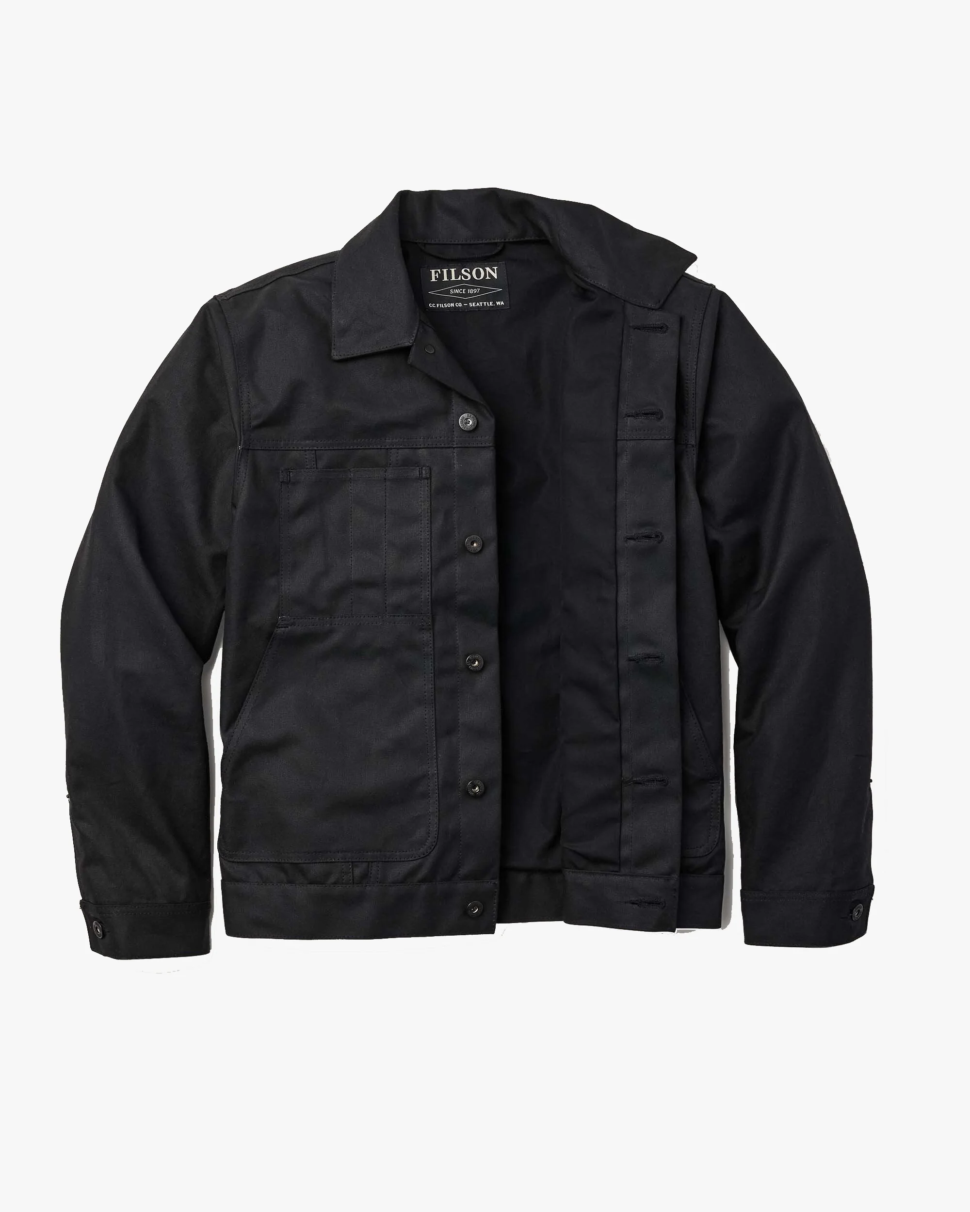 Filson Tin Cloth Short Lined Cruiser Jacket - Black - Image 3