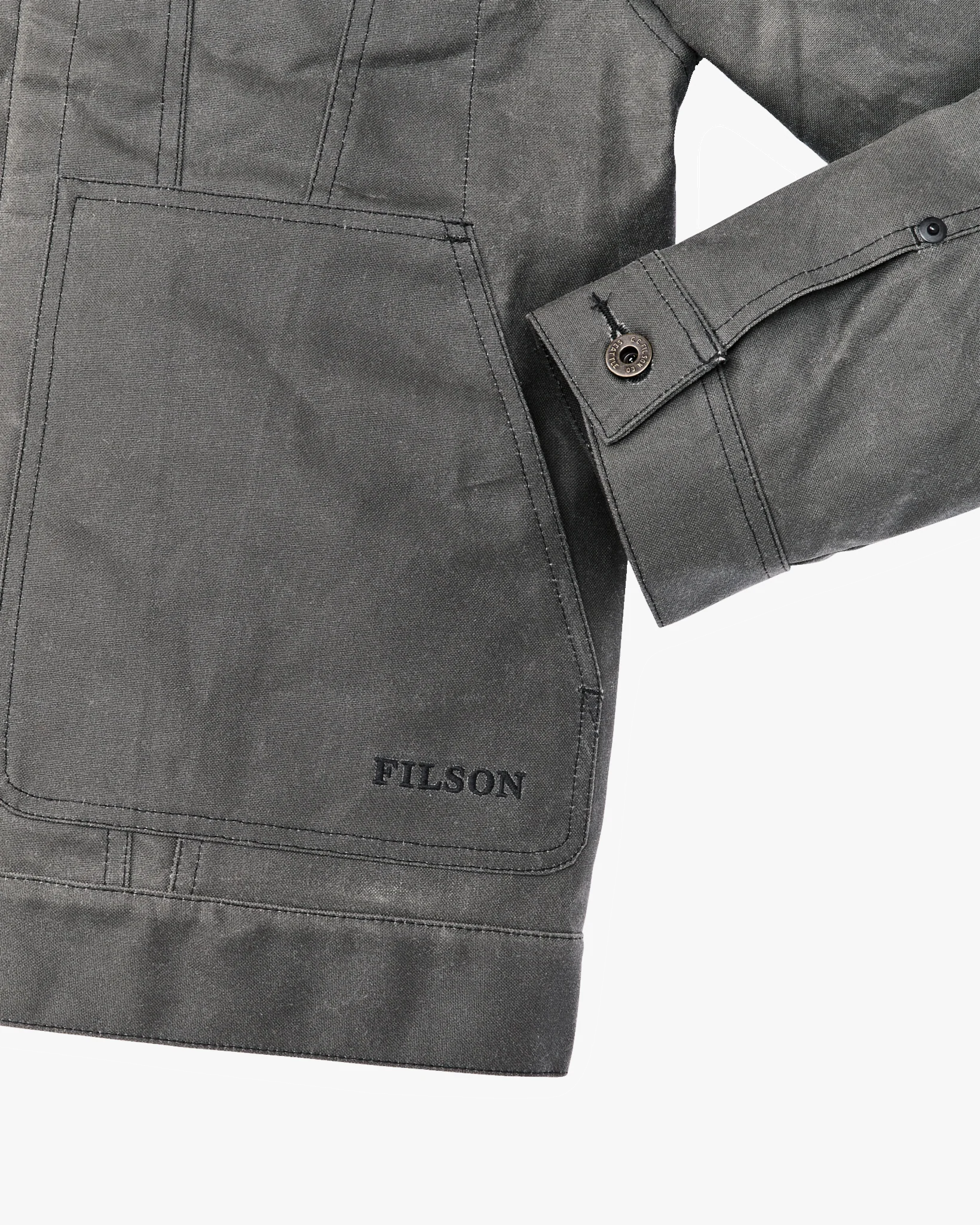 Filson Tin Cloth Short Lined Cruiser Jacket - Castor Grey - Image 7