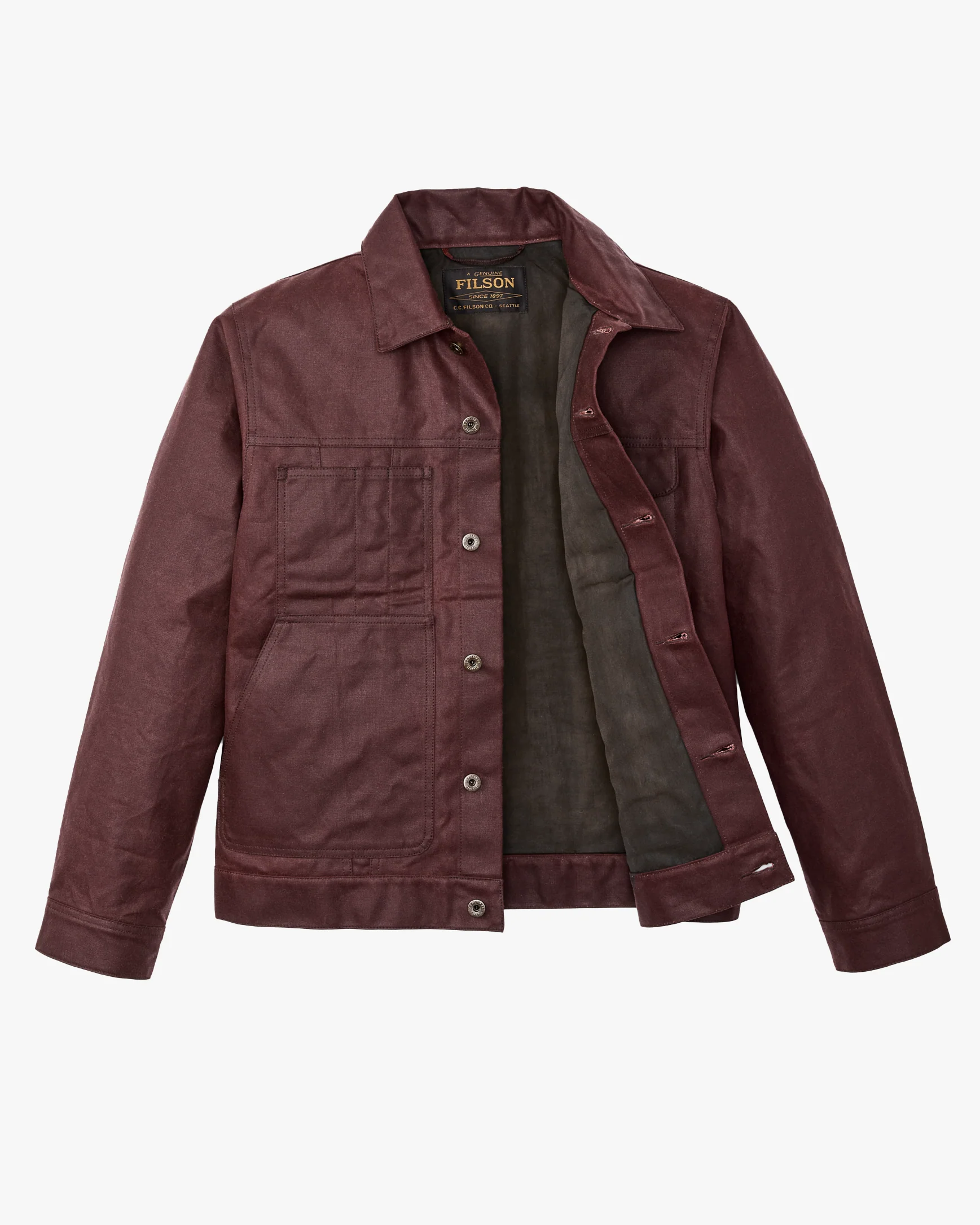 Filson Tin Cloth Short Lined Cruiser Jacket - Fired Brick - Image 5