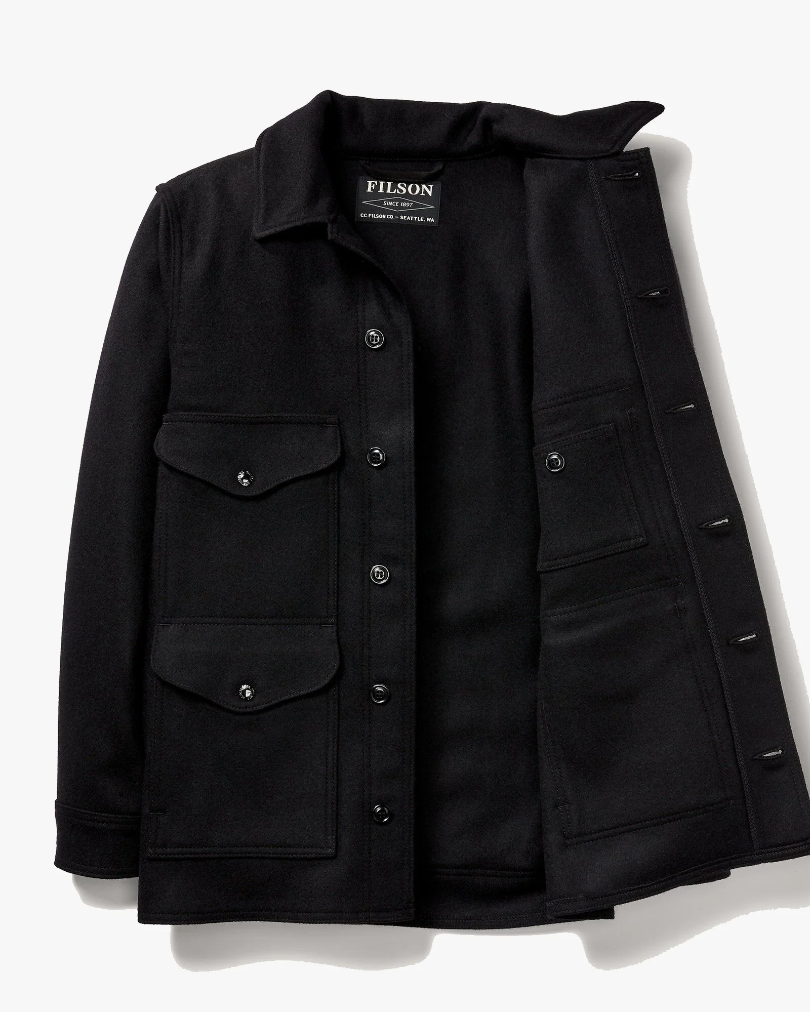 Filson Wool Mackinaw Cruiser Coat - Dark Navy - Image 3