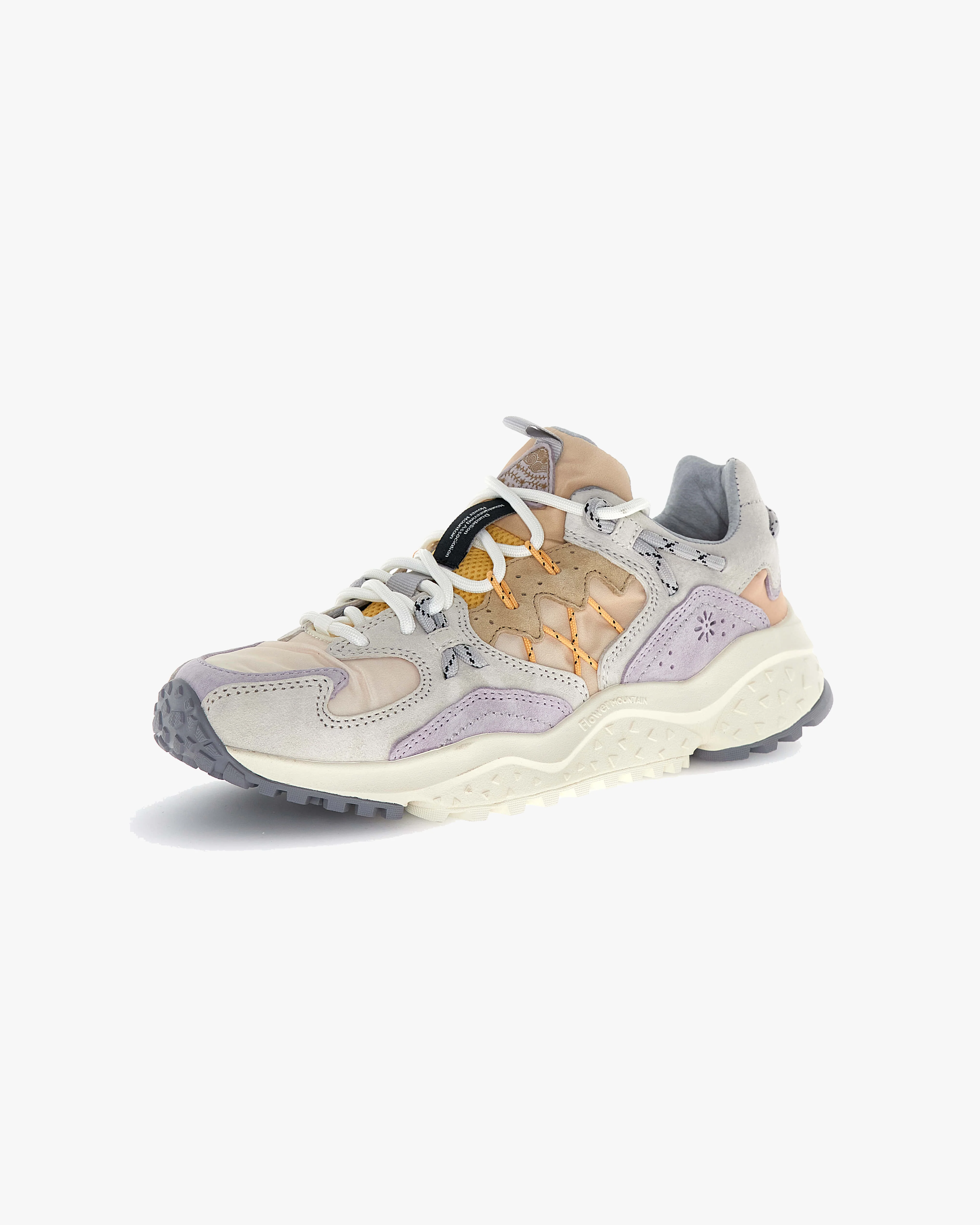 Flower Mountain Womens Yamabushi Suede & Nylon Ripstop - Off White / Pale Lilac - Image 2