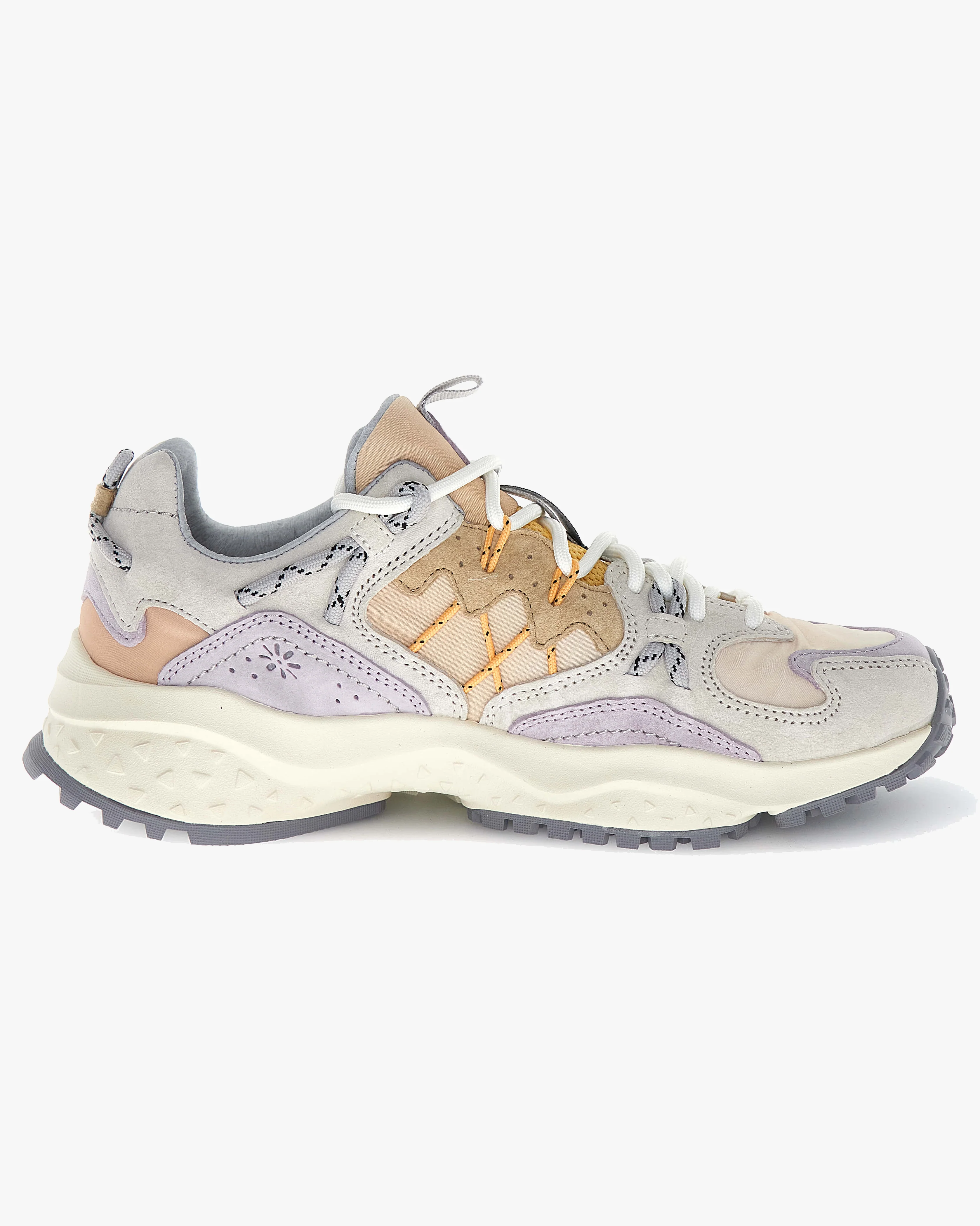 Flower Mountain Womens Yamabushi Suede & Nylon Ripstop - Off White / Pale Lilac - Image 3