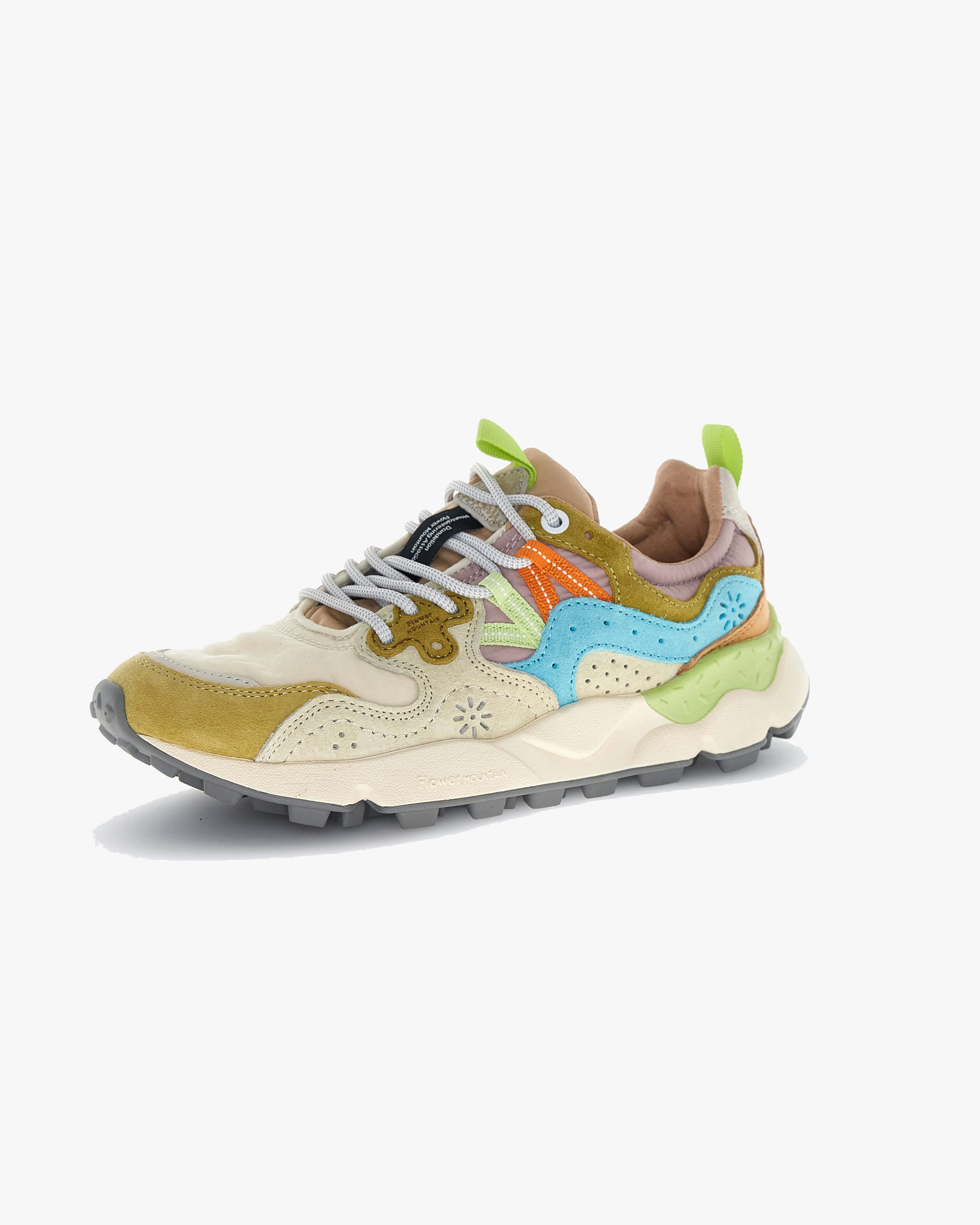 Flower Mountain Womens Yamano 3 Suede & Nylon - Cream / Milk / Light Blue - Image 2