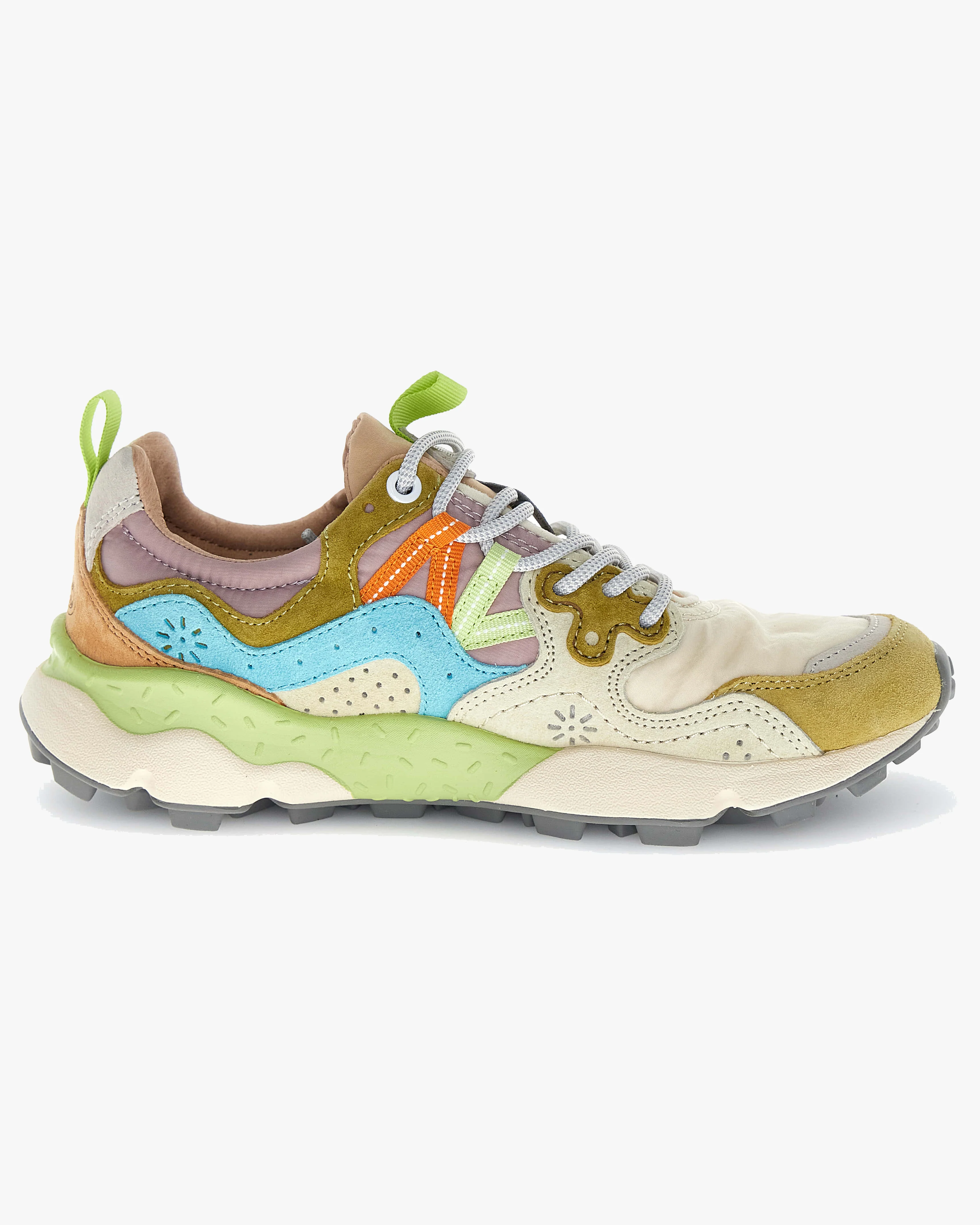 Flower Mountain Womens Yamano 3 Suede & Nylon - Cream / Milk / Light Blue - Image 3