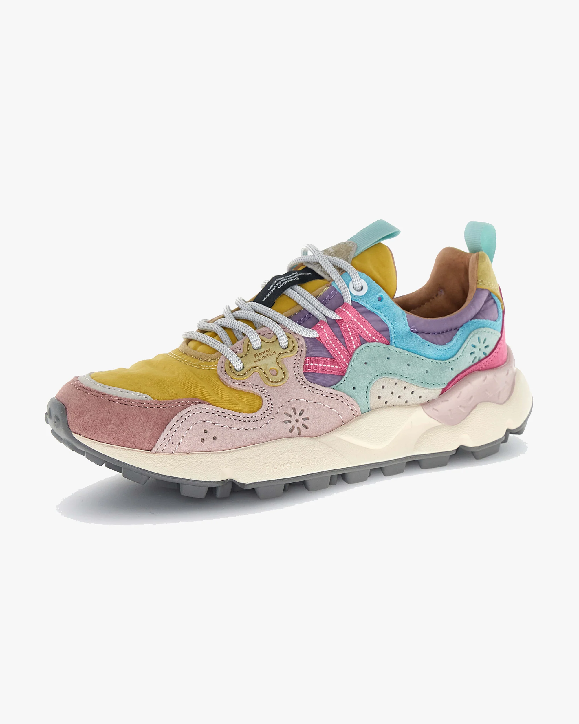 Flower Mountain Womens Yamano 3 Suede & Nylon - Pink / Ocher / Light Pink - Image 2